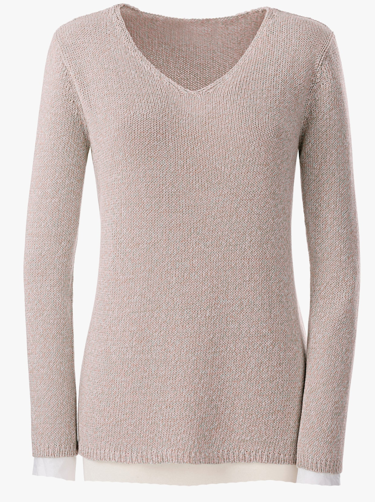 Strickpullover - beige-meliert