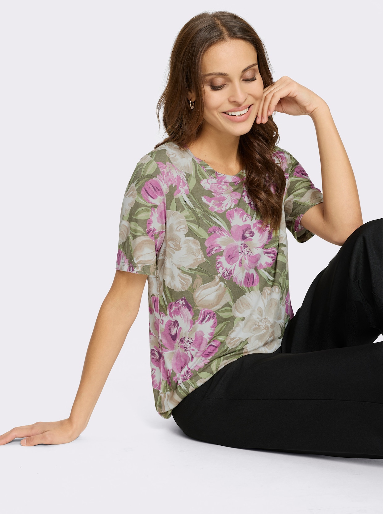 Print-Shirt - pistazie-orchidee-bedruckt