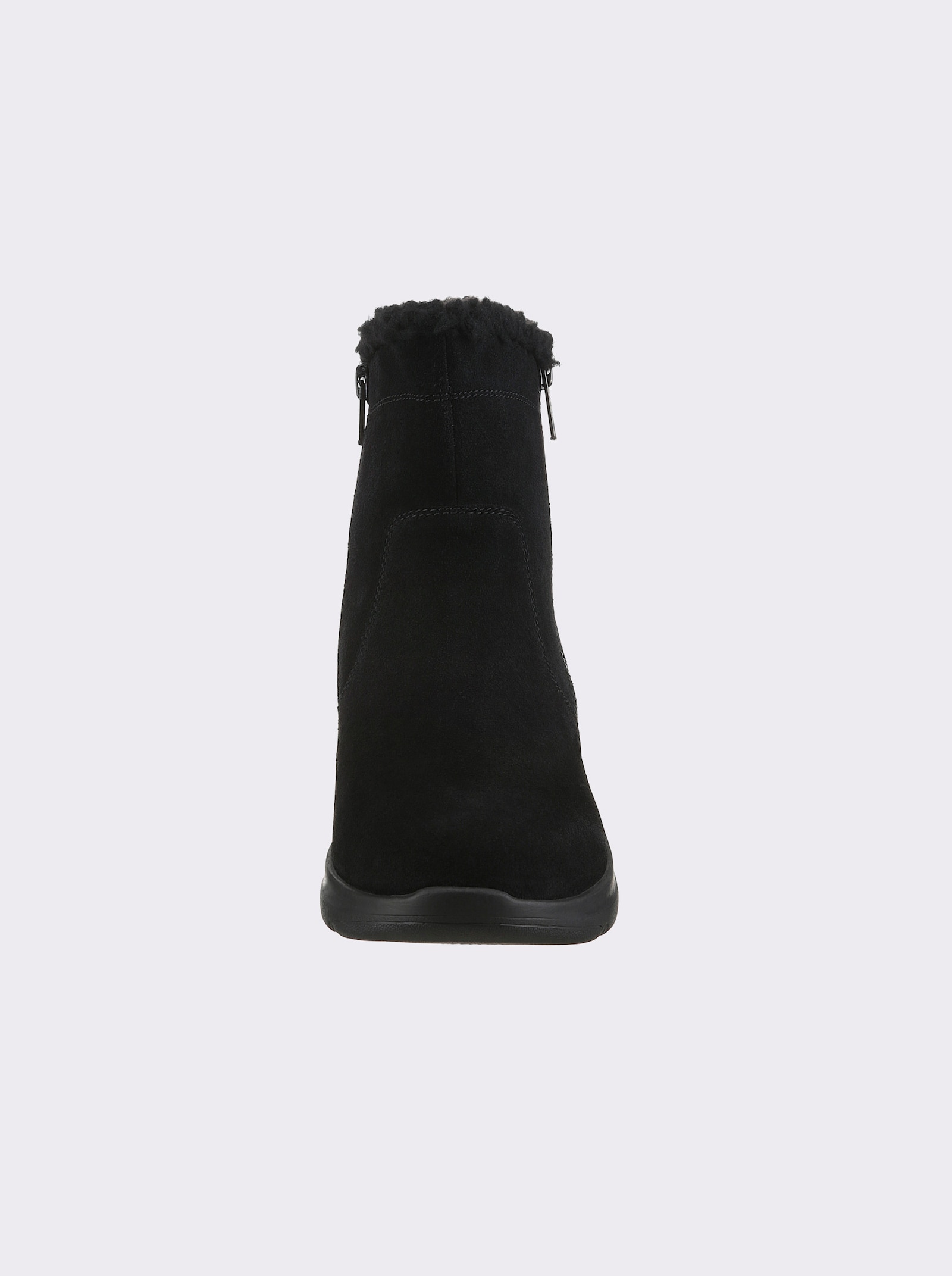 airsoft modern+ Stiefelette mit doppeltem Reißverschluss - schwarz