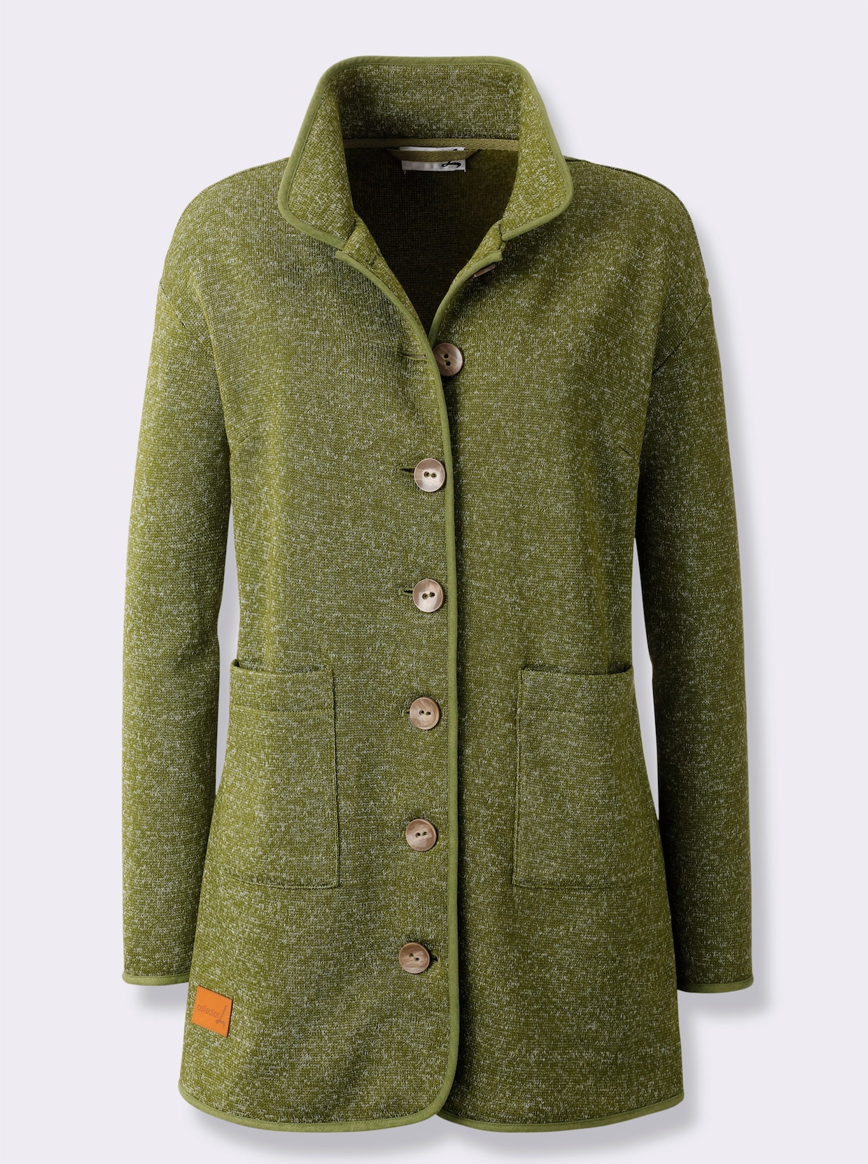Strickfleecejacke - schilf-ecru-meliert