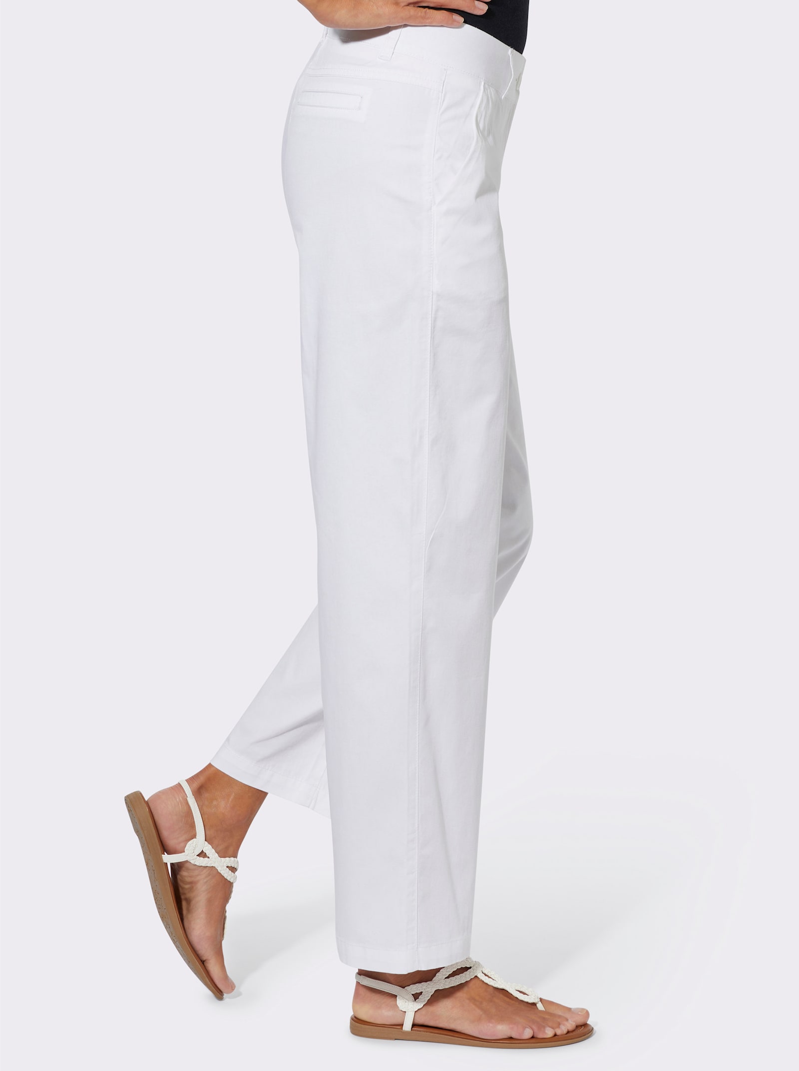 Culotte in Jeans-Qualität, Baumwolle - weiß