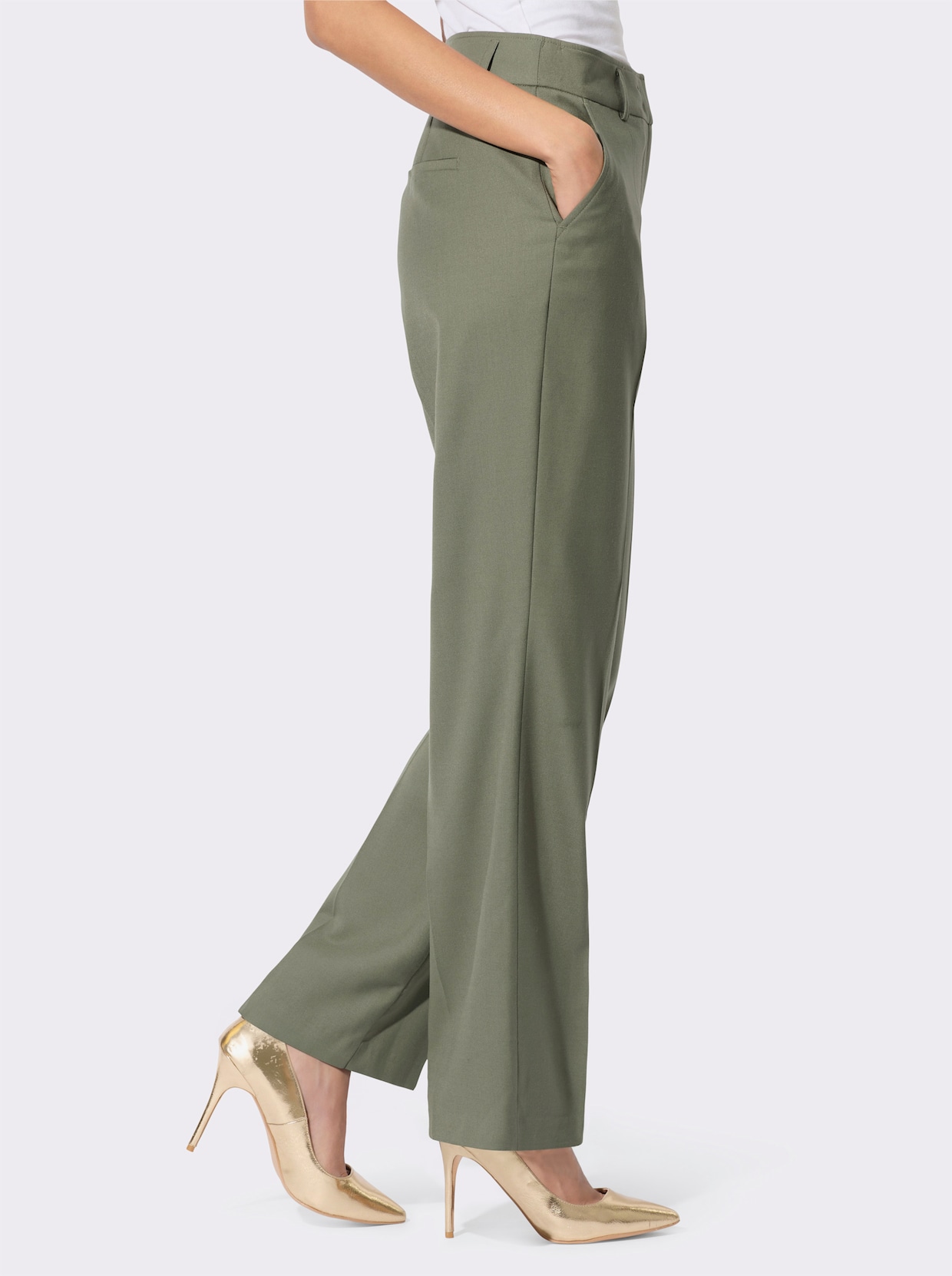 Bügelfaltenhose - khaki