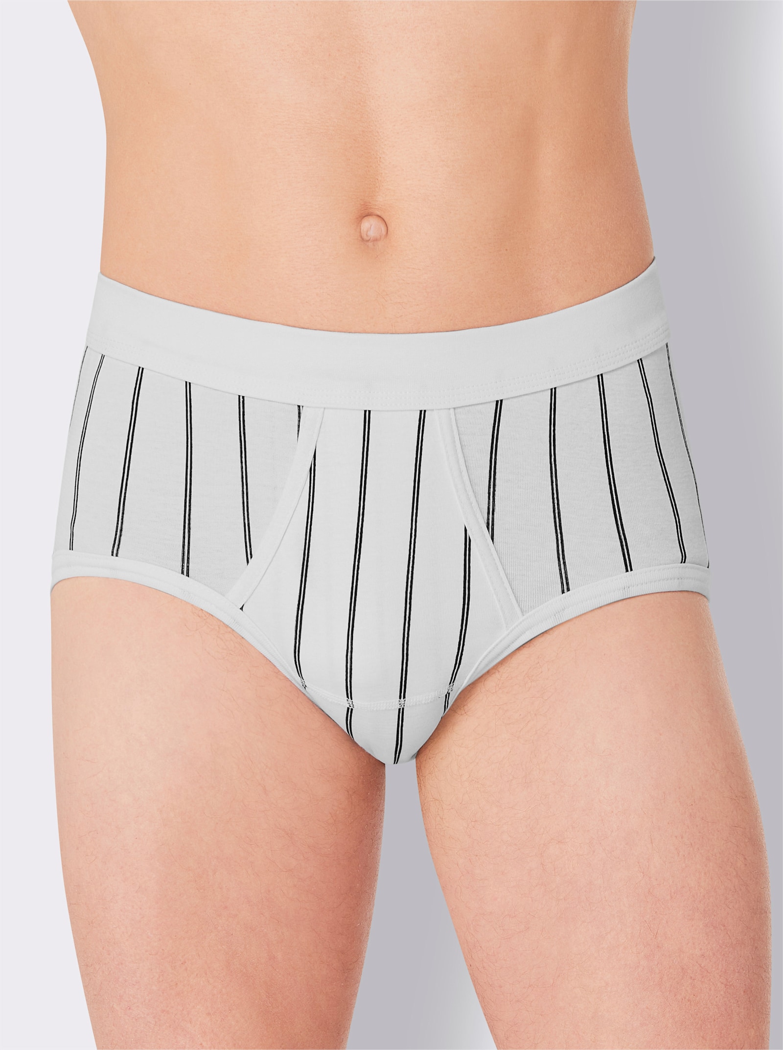 wäschepur men Slipy - bílá-proužek