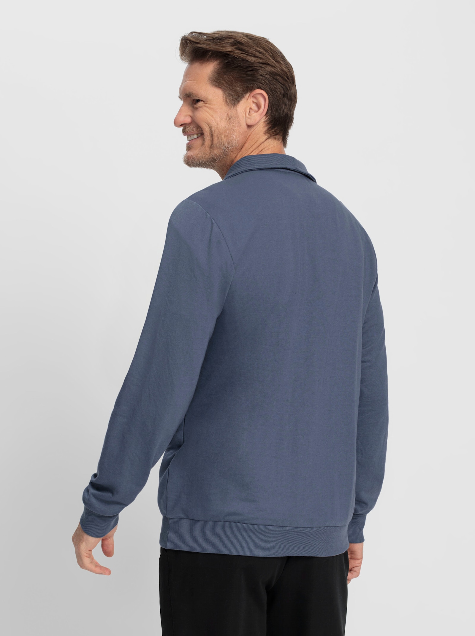 Catamaran Sports Sweatshirt mit Troyerkragen - rauchblau