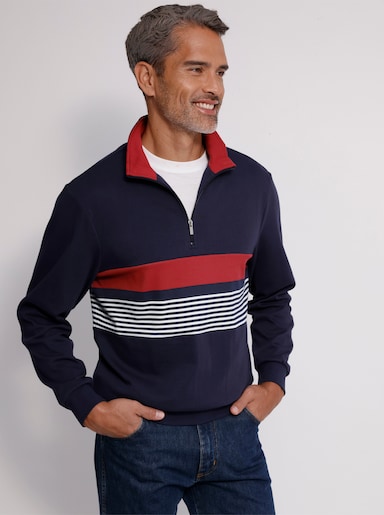 Sweatshirt mit Stehkragen und Reißverschluss - marine