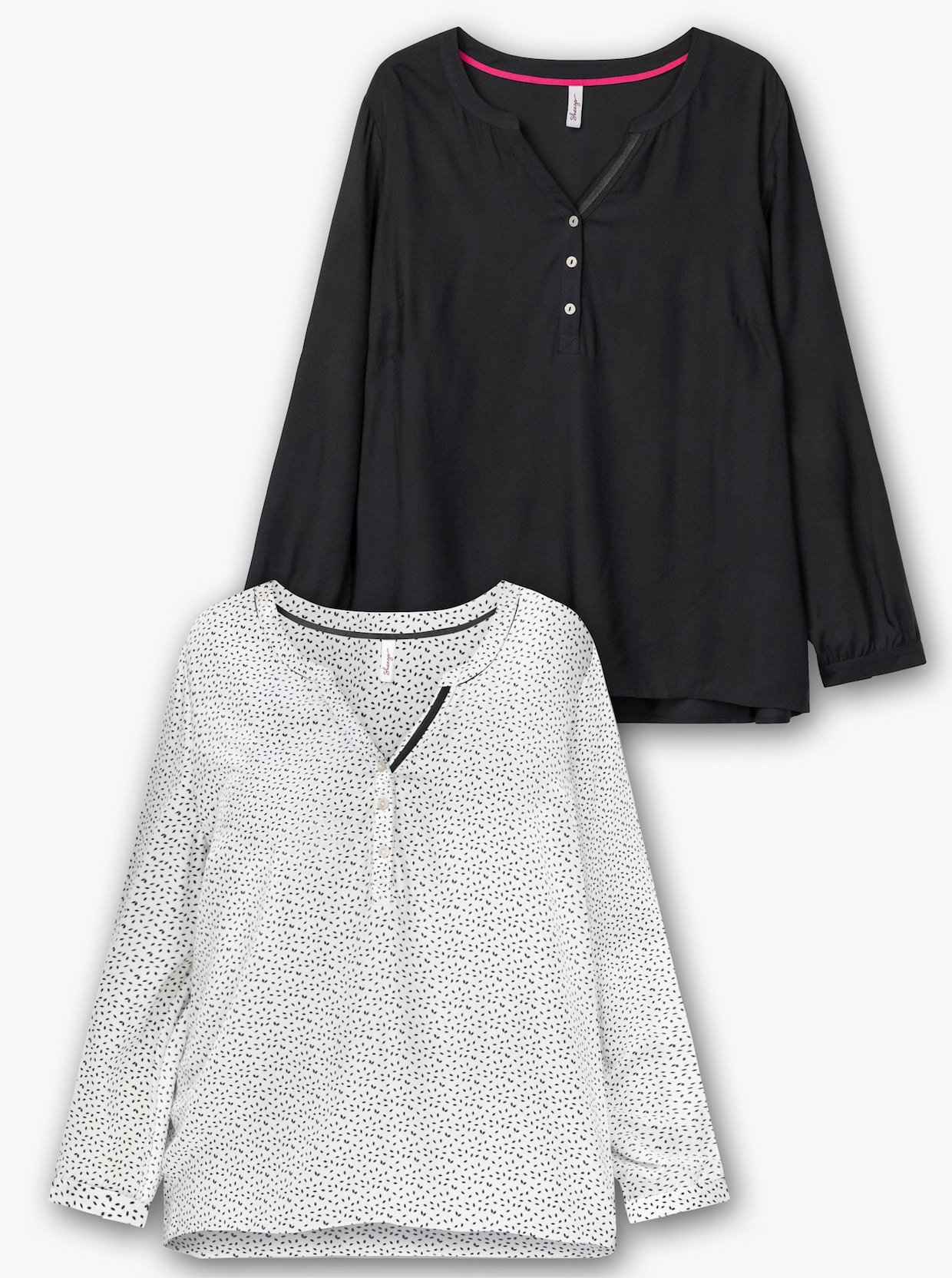 sheego Tuniek - zwart + wit gedessineerd