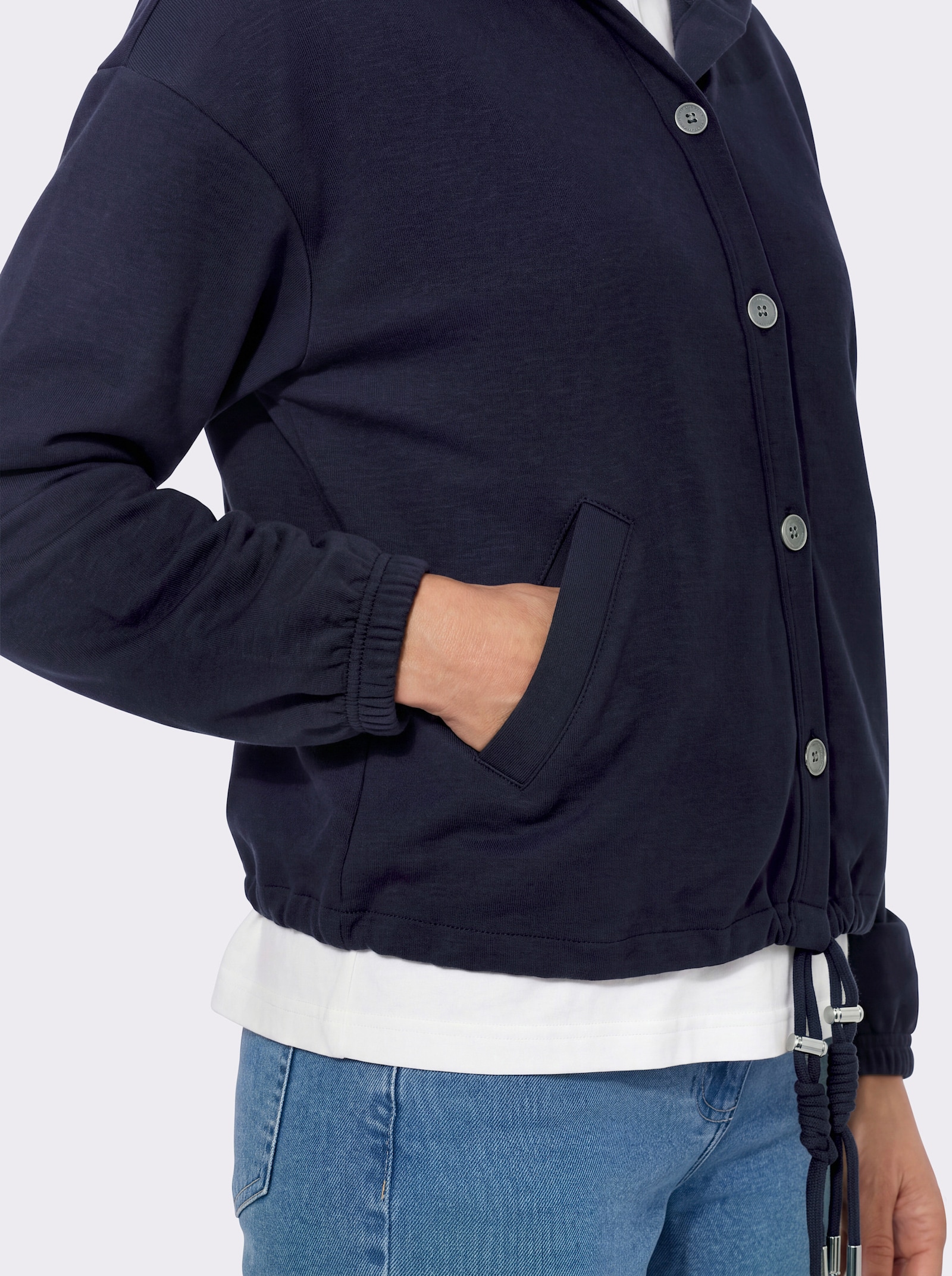Shirtjacke mit Kapuze - marine