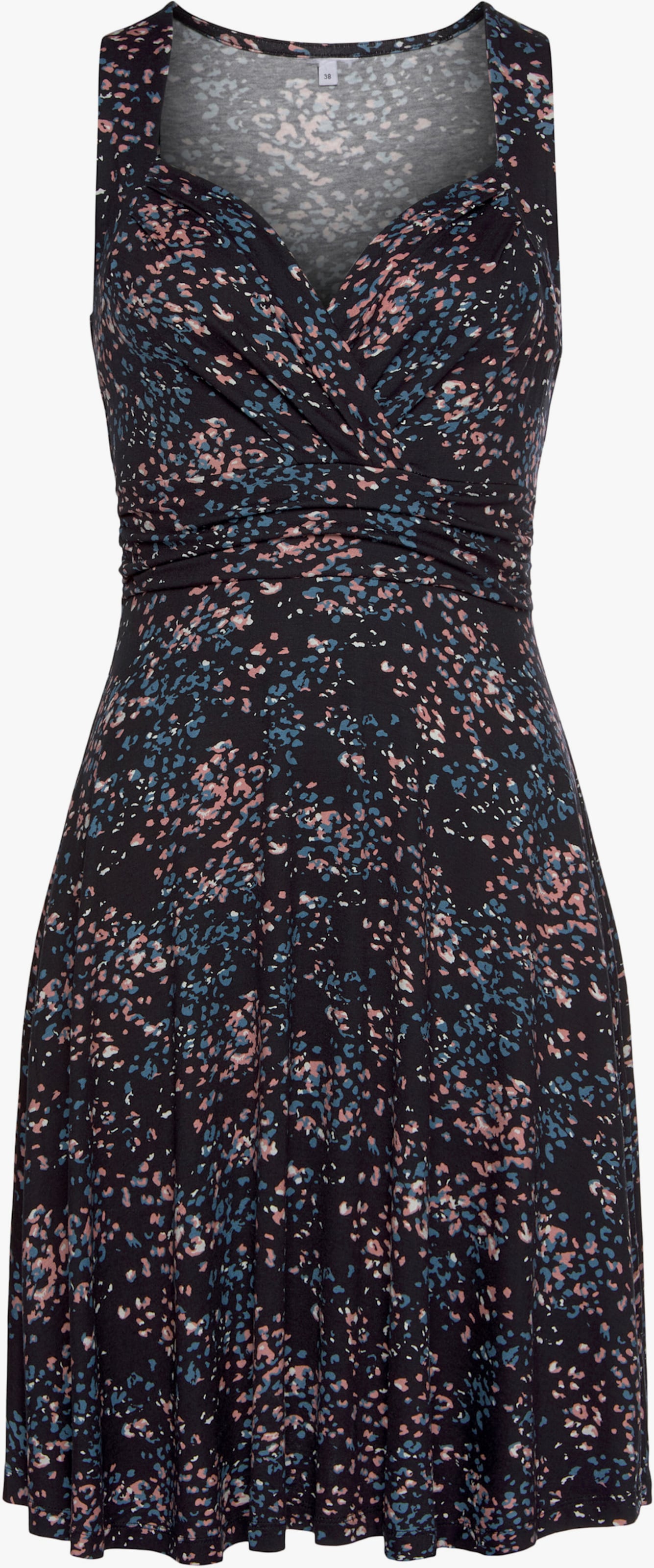 Vivance Jerseykleid - schwarz-rose-bedruckt