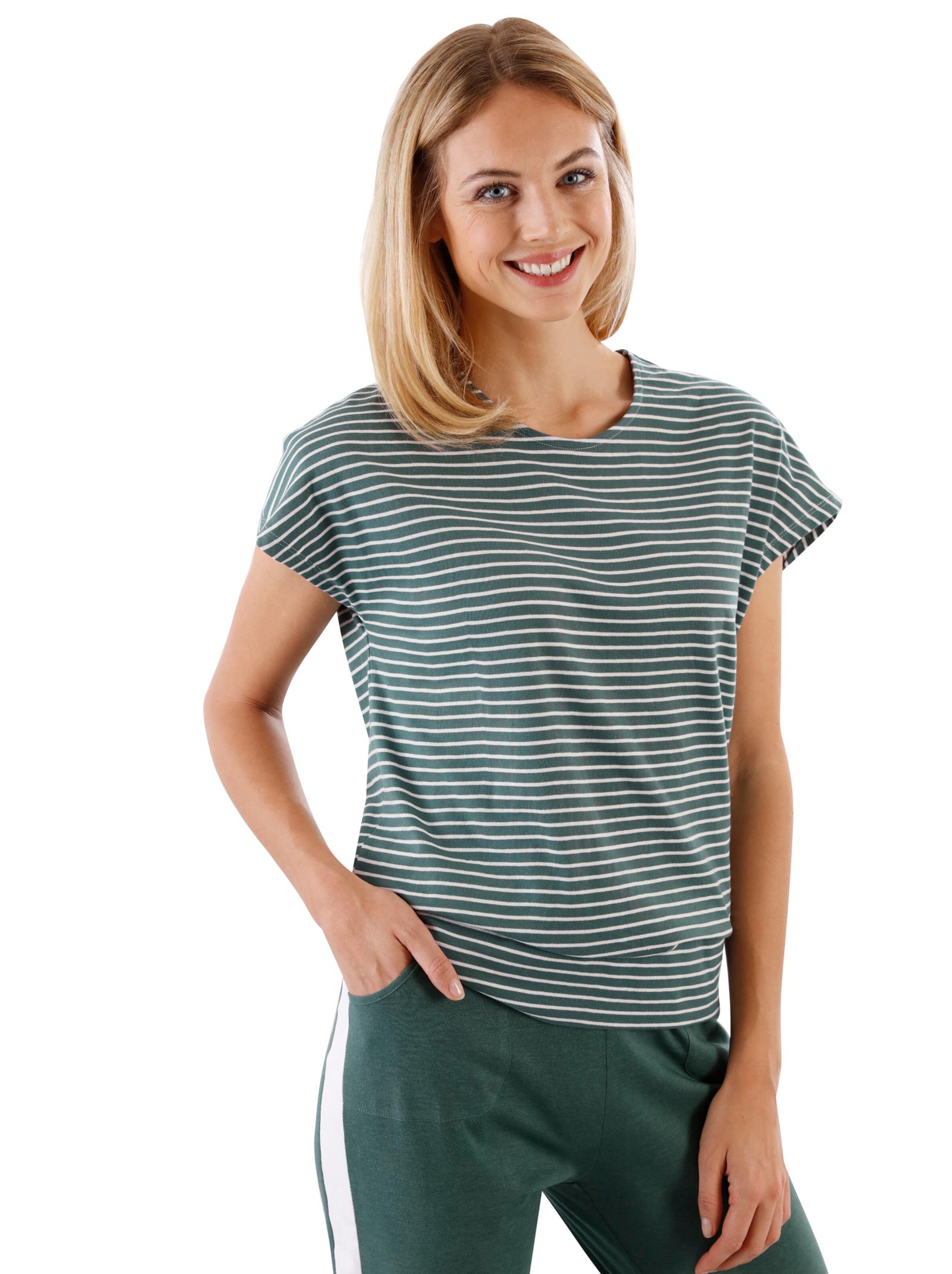 Freizeitshirt - mint-gestreift