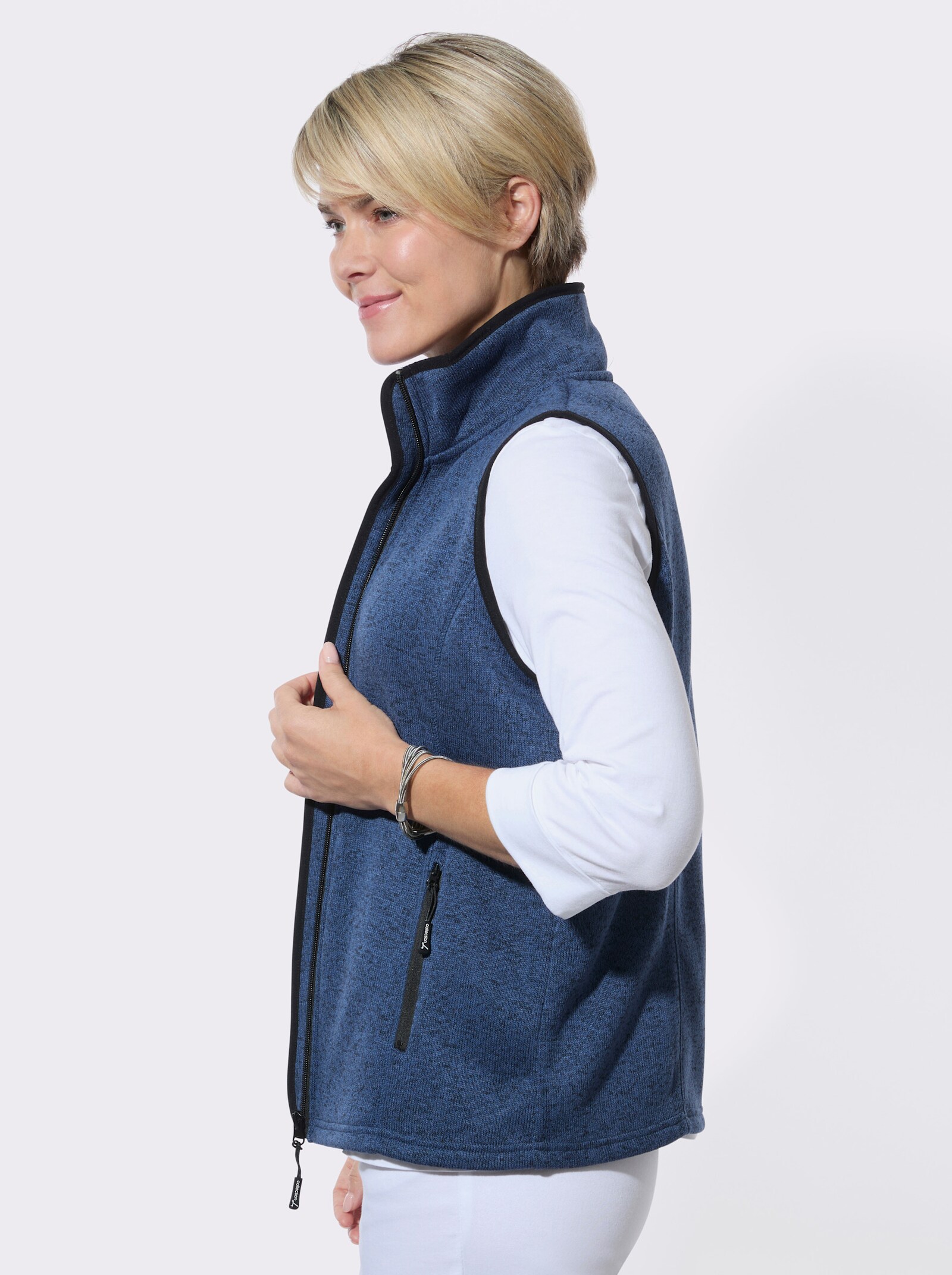 Fleeceweste mit Antipilling-Ausrüstung - jeansblau-meliert