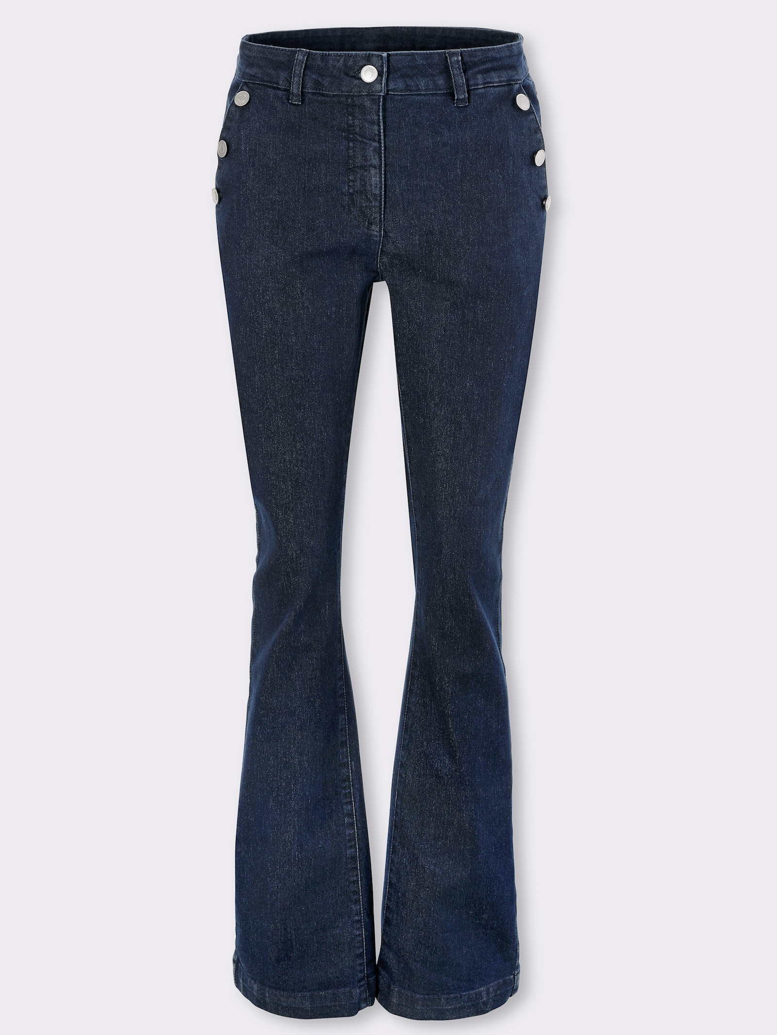 Bootcut jeans met sierknopen - dark-blue