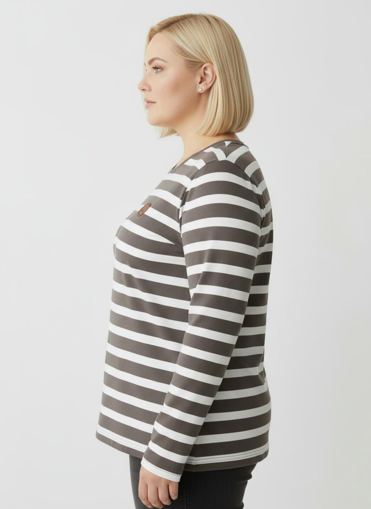 Shirt im Ringelmuster - dunkeltaupe-weiß-geringelt