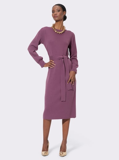 Strickkleid mit Schurwolle - violett