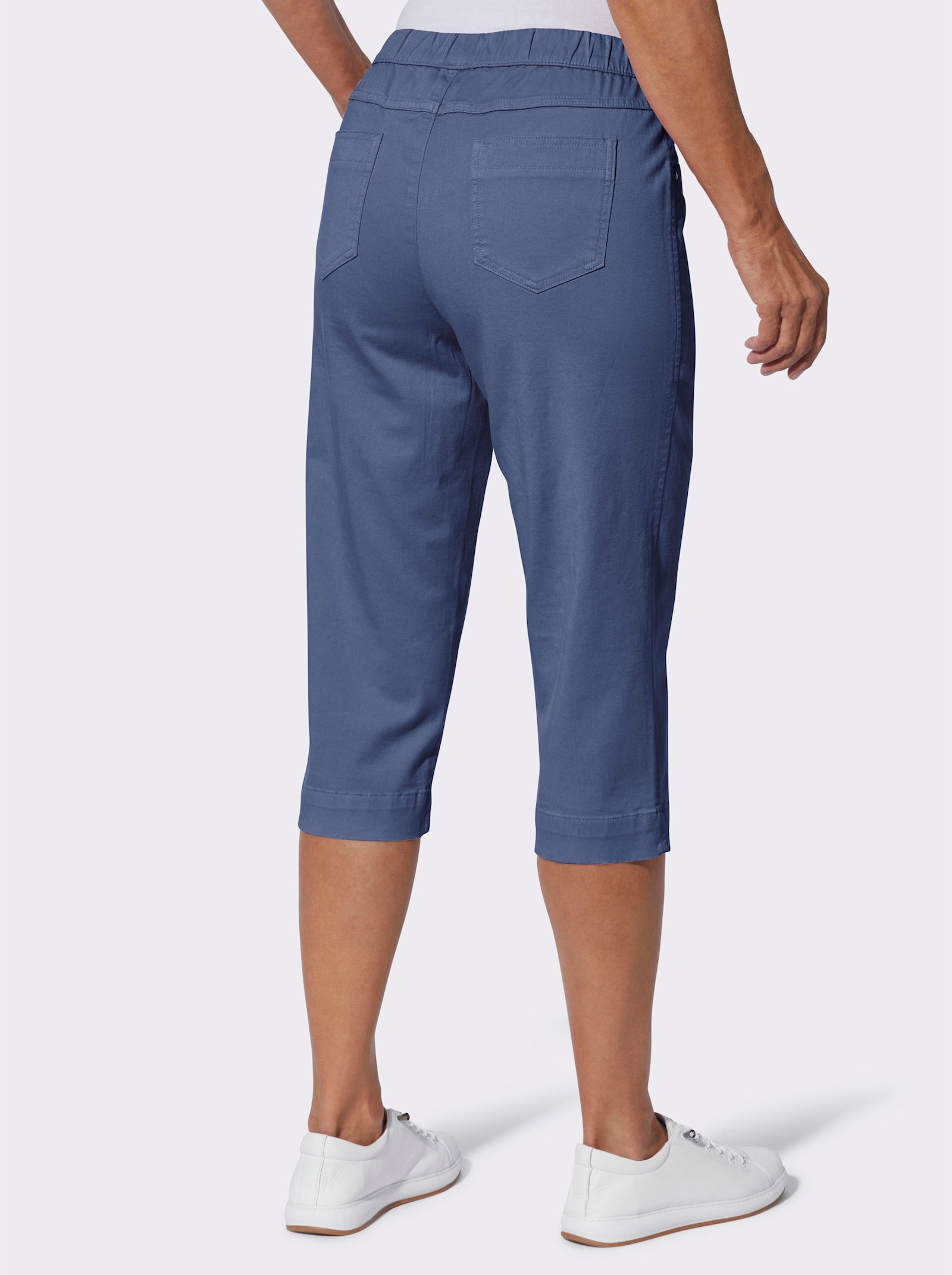 Caprijeans mit Dehnbund - jeansblau