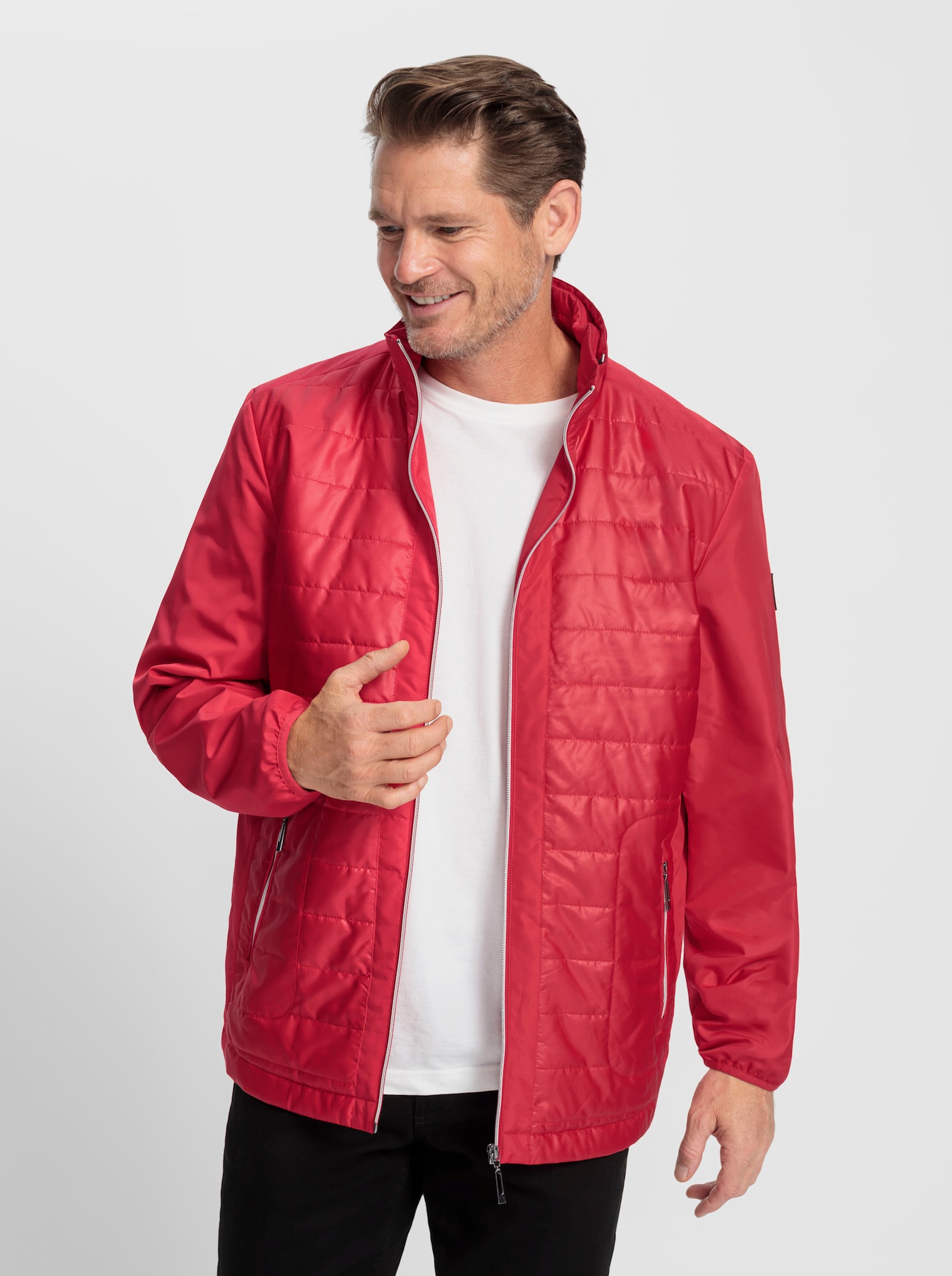 Marco Donati Jacke mit Steppung vorne und hinten - rot