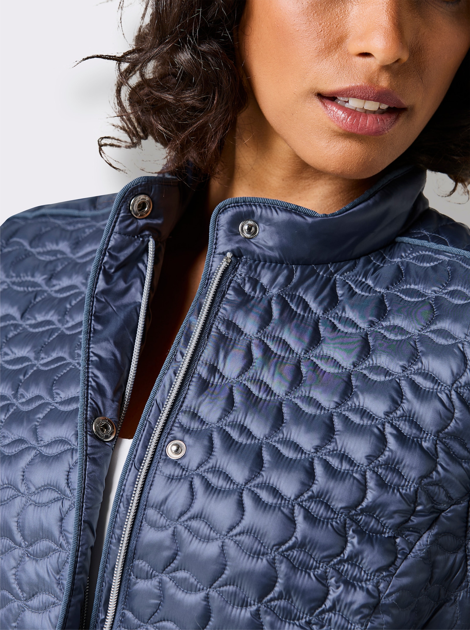 CREATION L PREMIUM Veste légère en duvet à manches amovibles - bleu fumée