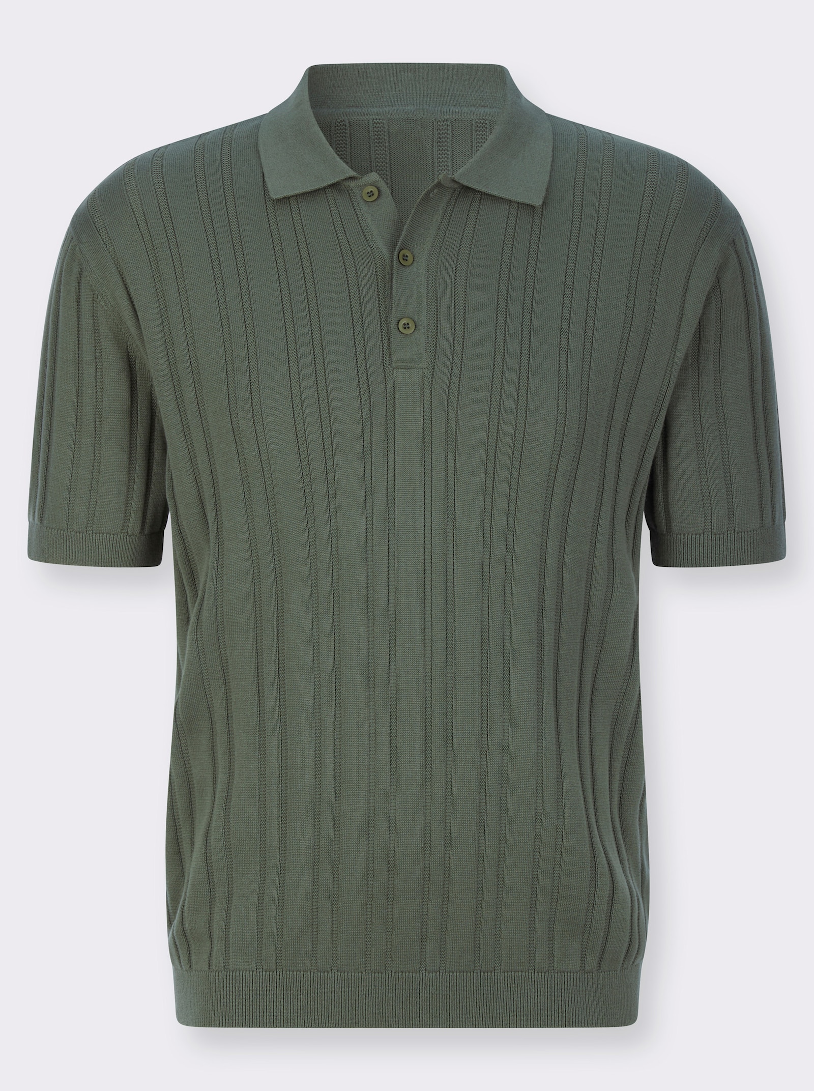 Kurzarmpullover mit 3D-Struktur - moos