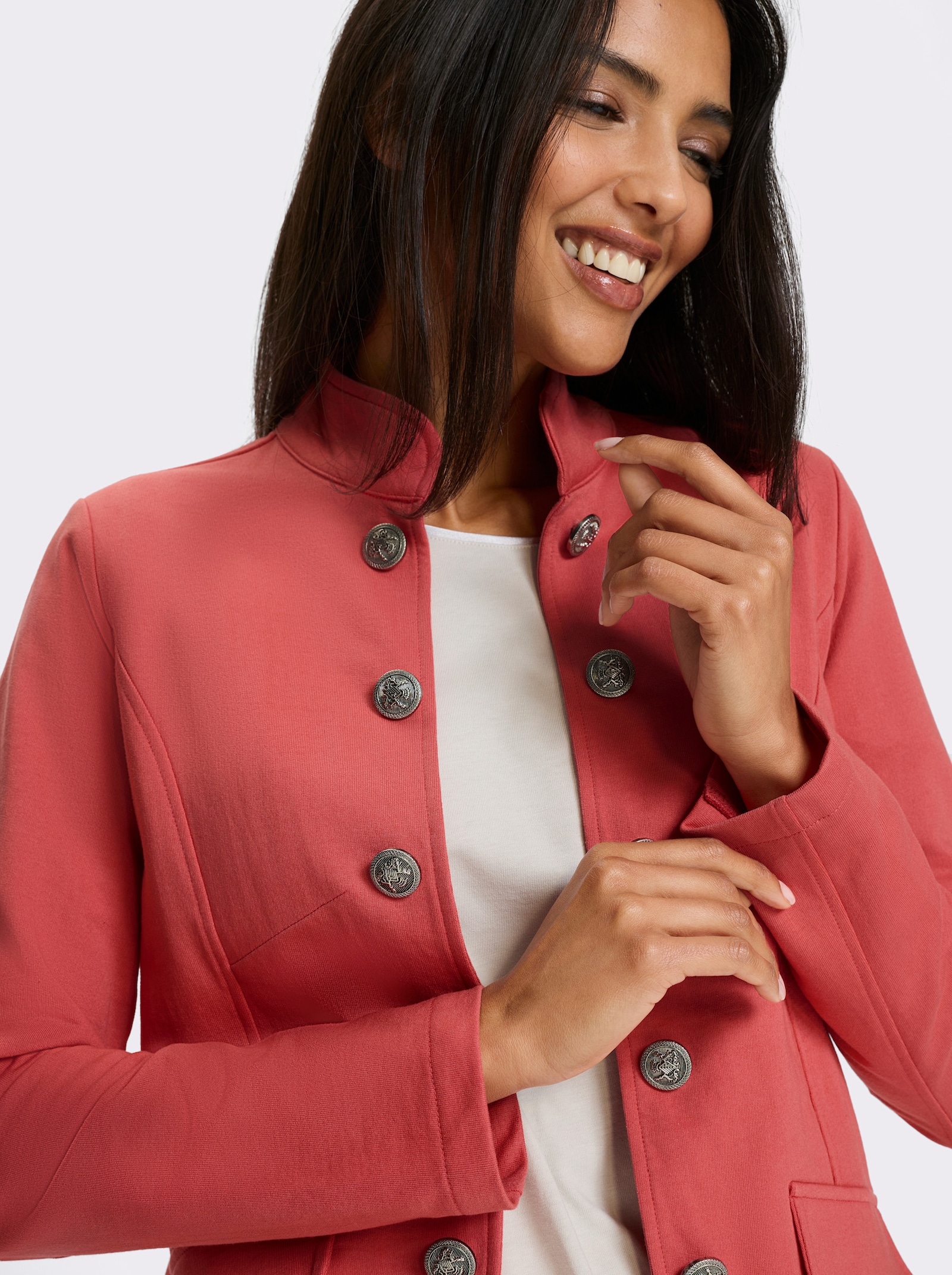 Shirtjasje in militaire stijl - grapefruit