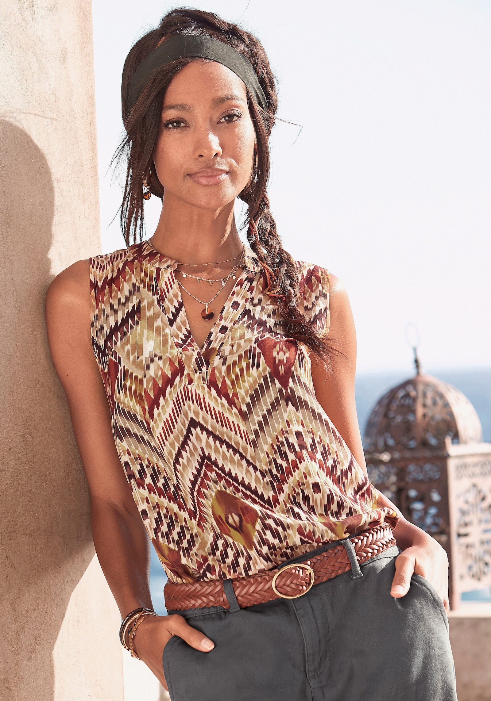 LASCANA Débardeur - marron imprimé