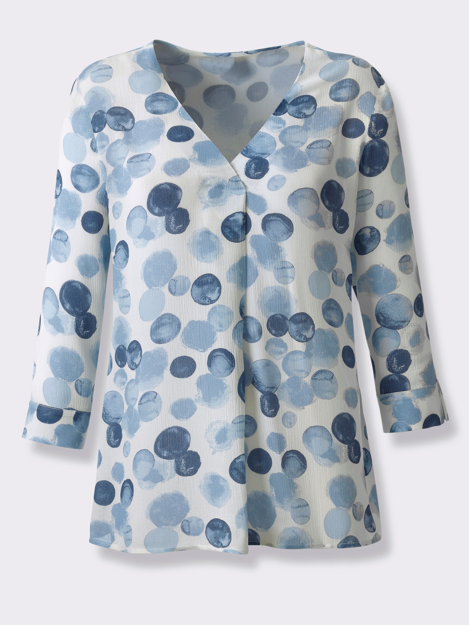 heine Druckbluse mit Tupfenmuster - ecru-bleu-bedruckt