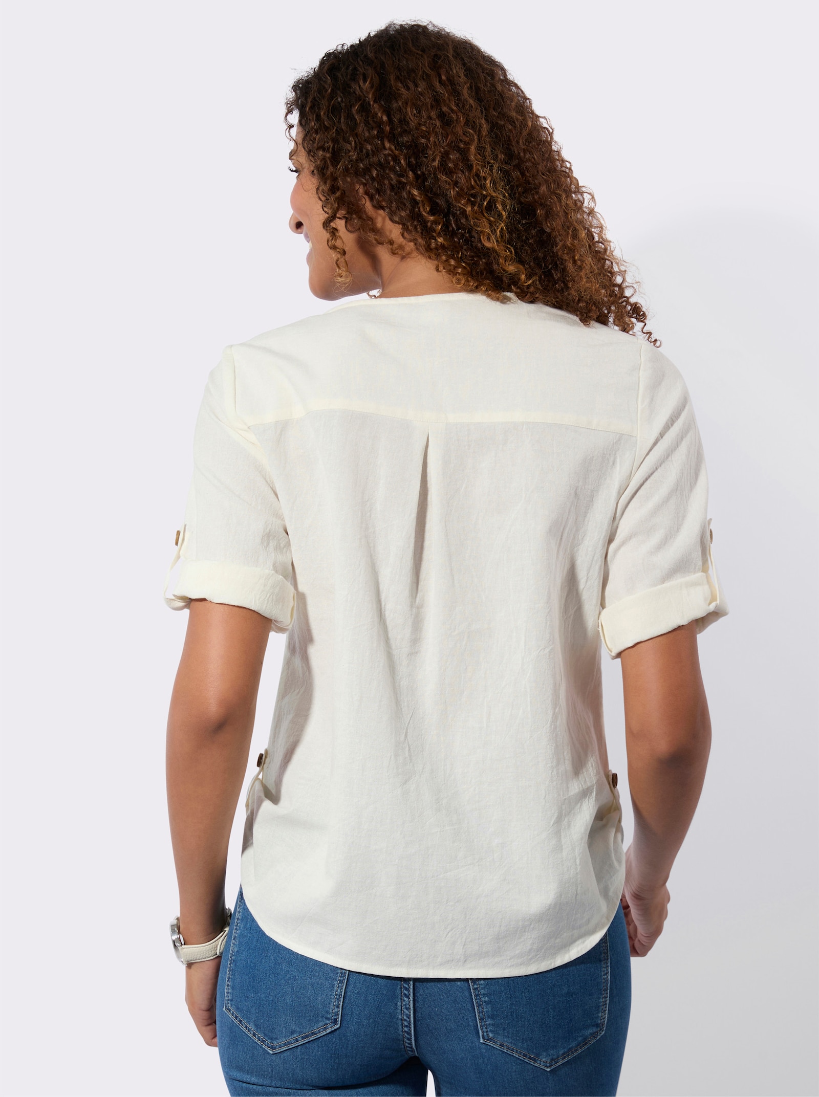 Schlupf-Bluse - ecru