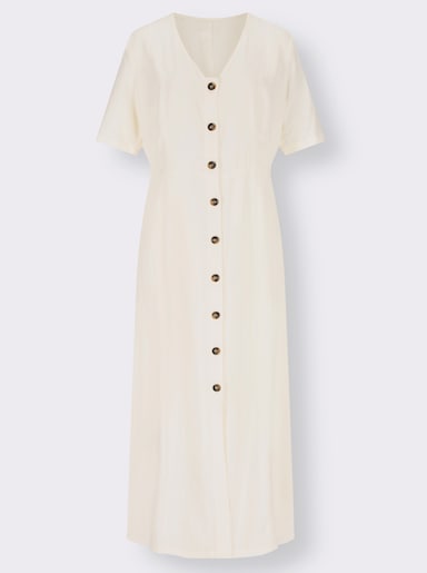 Sommerkleid Knöpfe in Horn-Optik - champagner