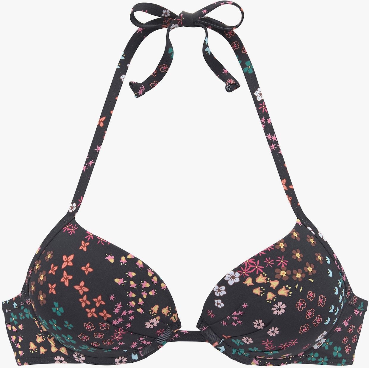 s.Oliver Haut de bikini push-up - noir imprimé