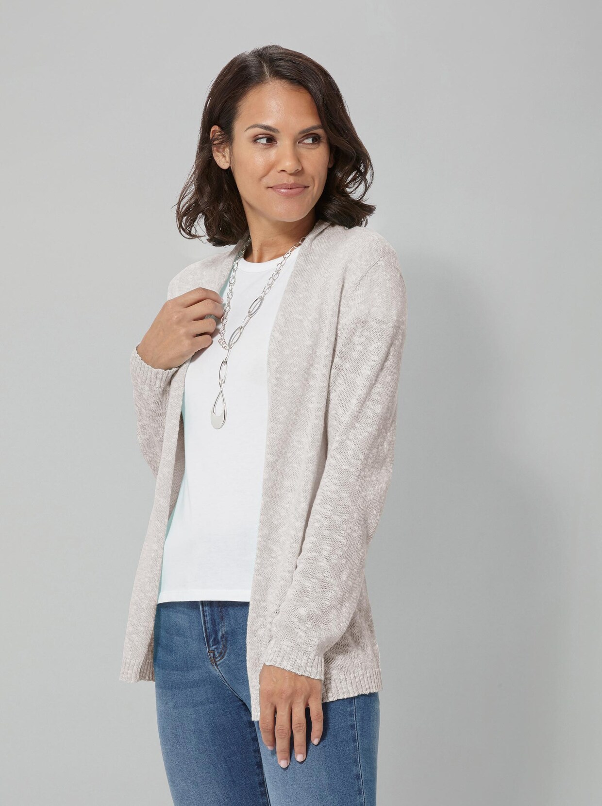 Strickjacke - sand-meliert