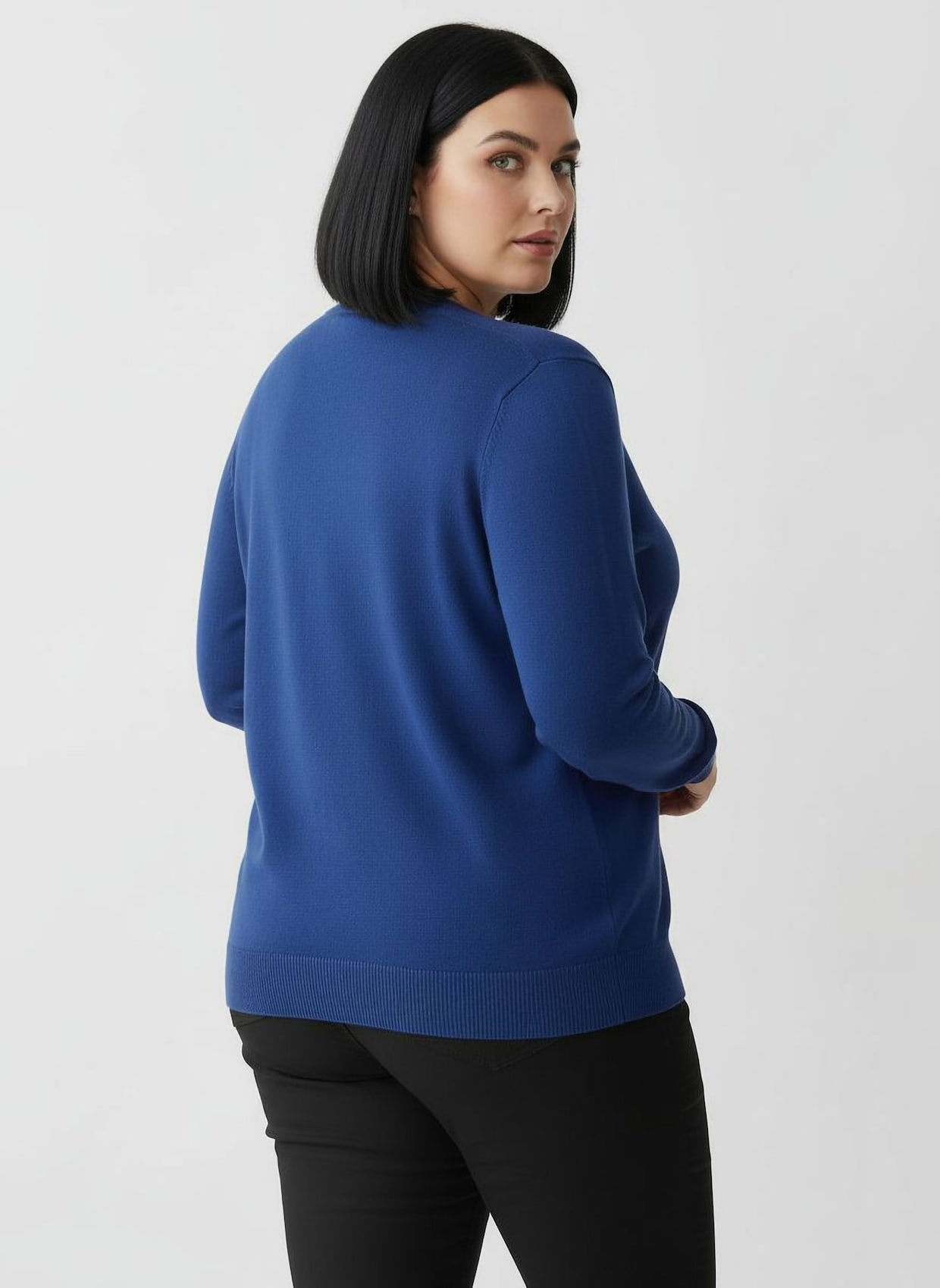 Strickjacke mit V-Ausschnitt - royalblau