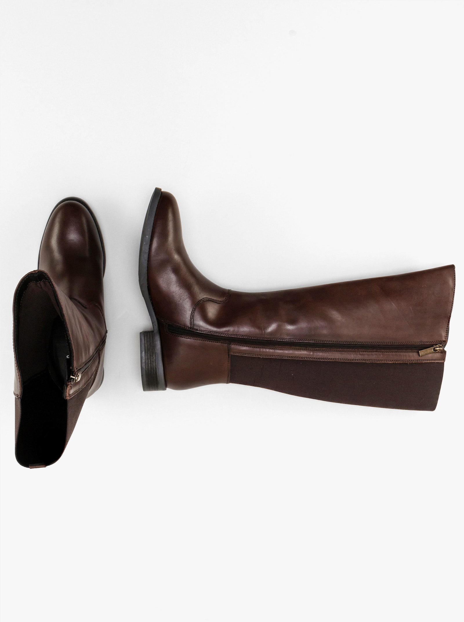 sheego Weitschaftstiefel mit Stretch-Einsatz, in 3 Schaftweiten - braun