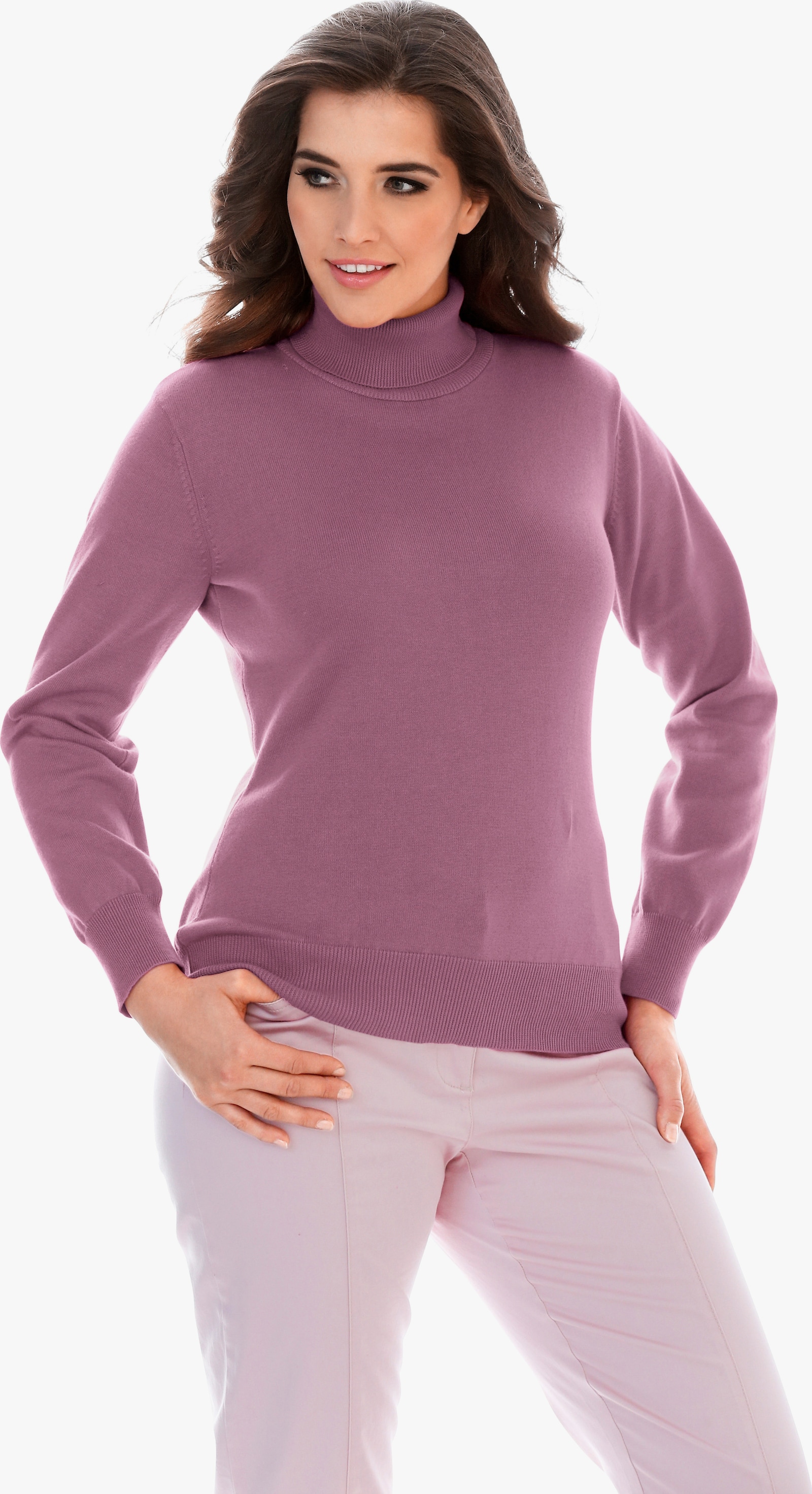 heine Rollkragenpullover in Feinstrick-Qualität - mauve
