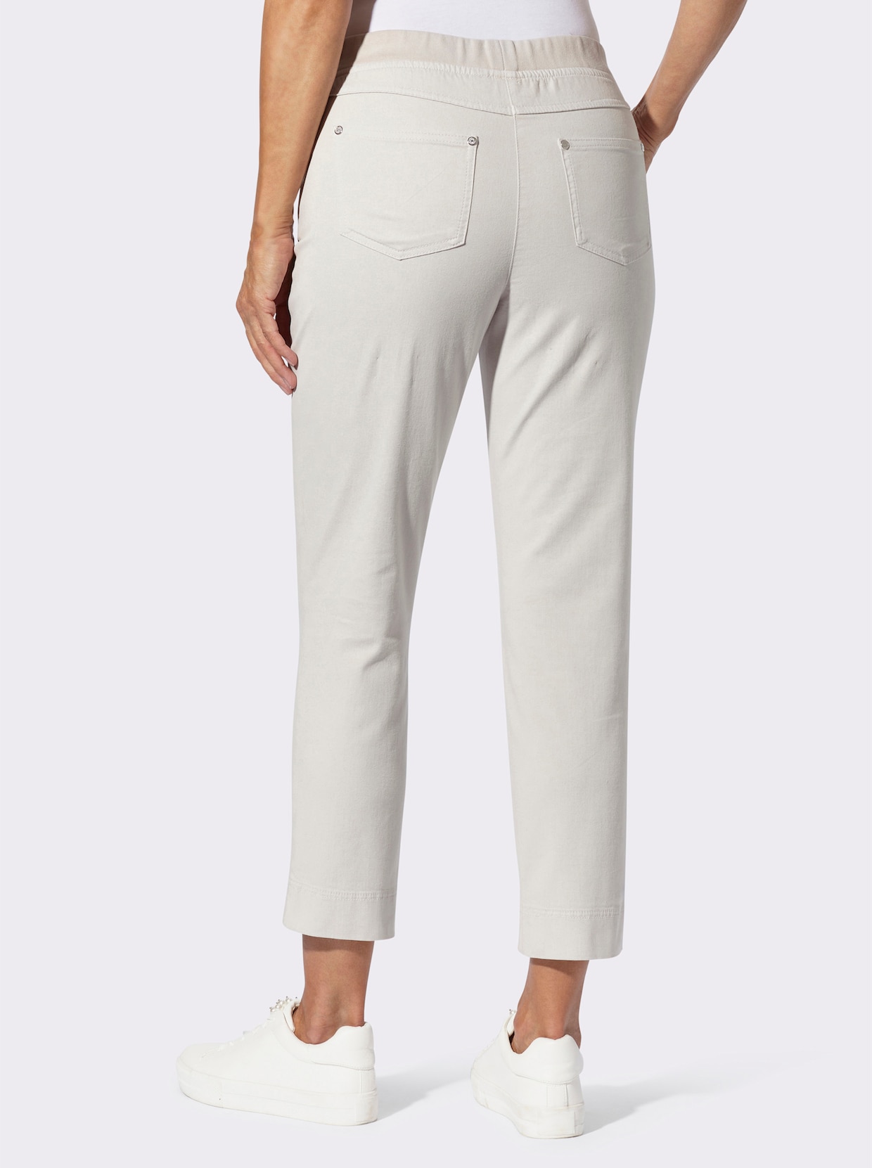 7/8-Jeans mit Jersey-Bund in softer Qualität - hellgrau