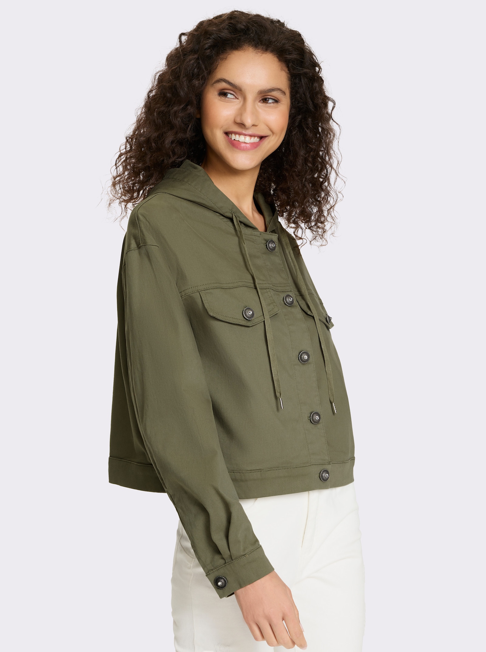 heine Jeansjack met capuchon - kaki