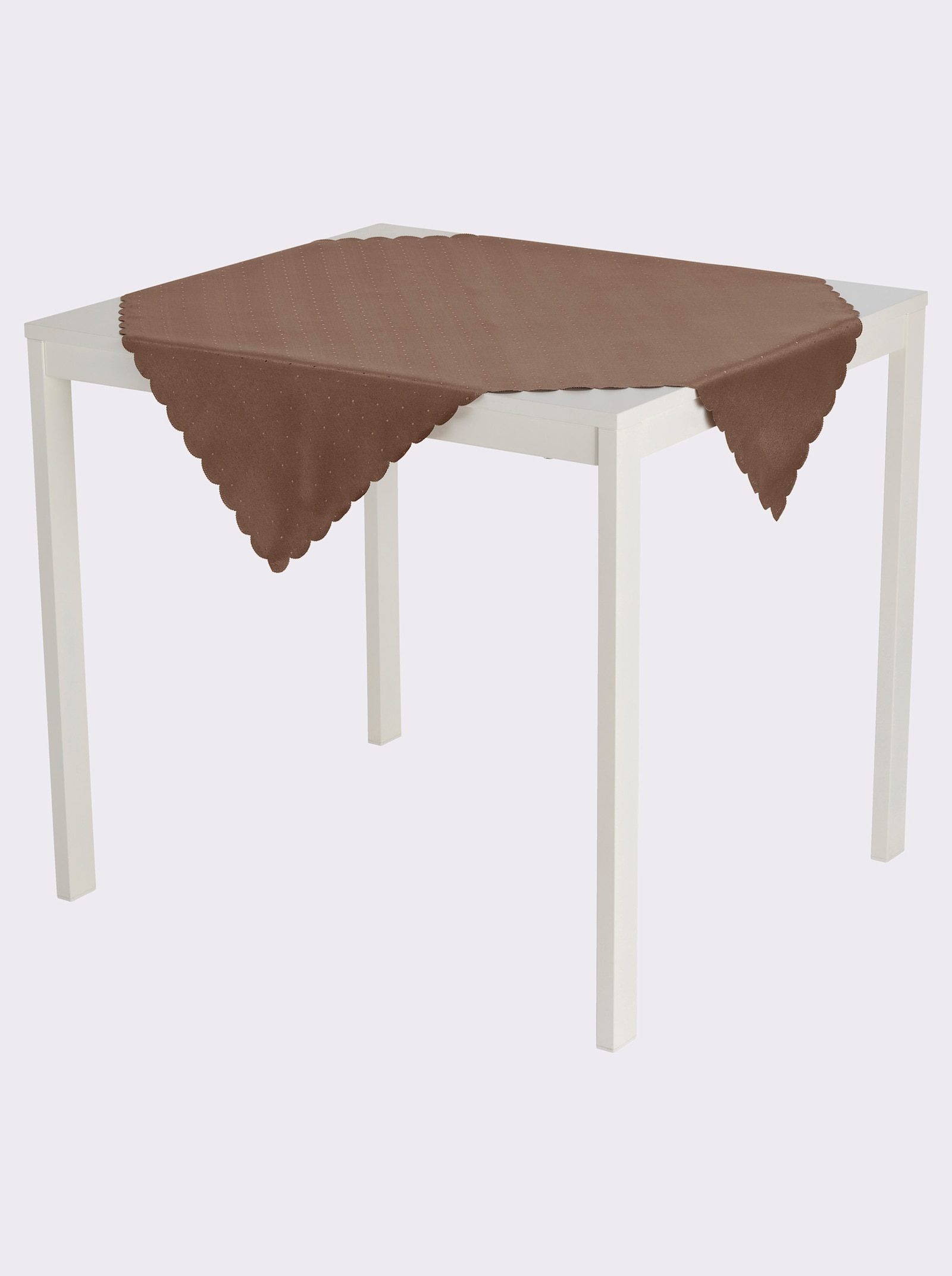 Tafelkleed met geschulpte zoom. - chocolade