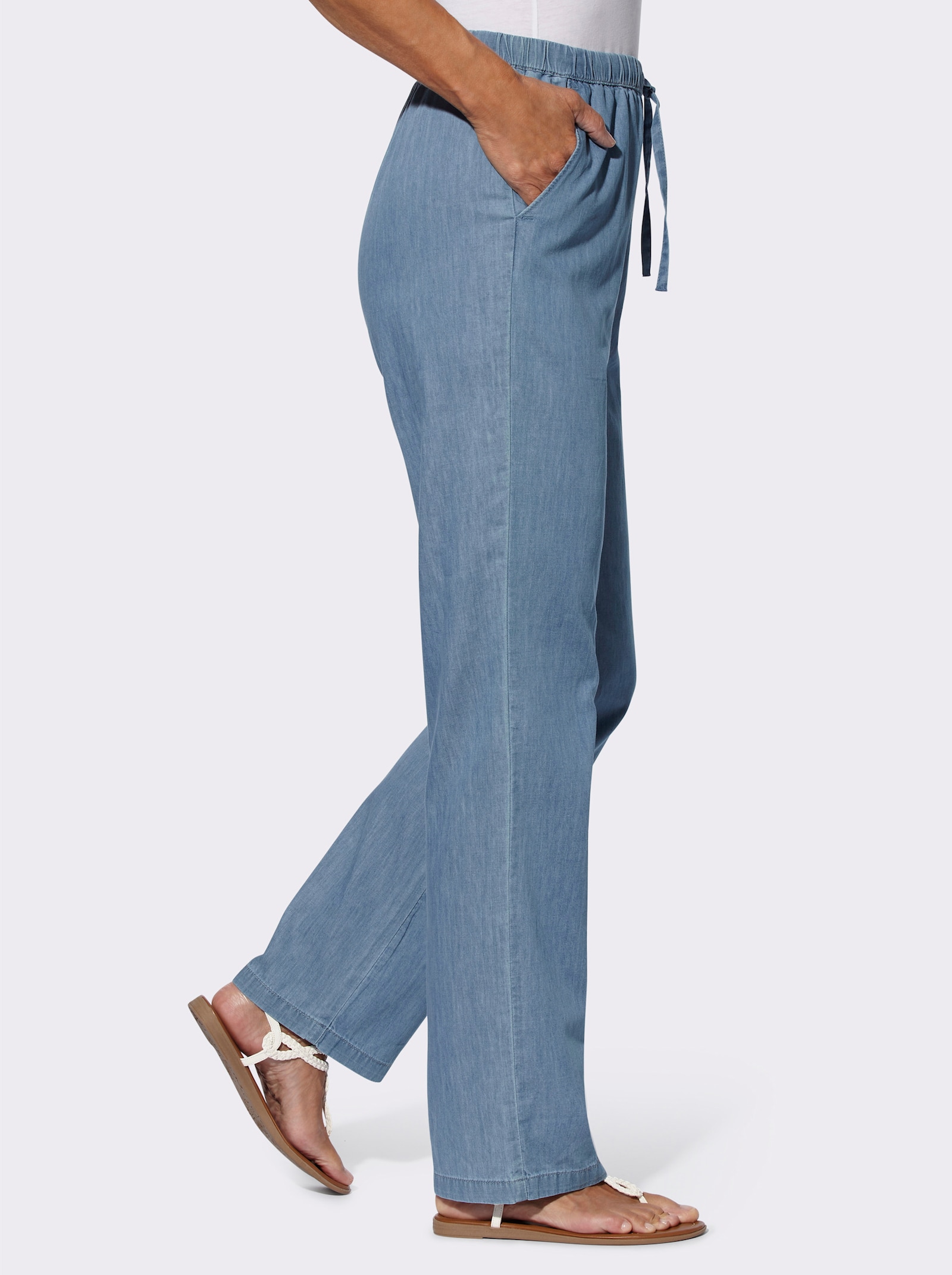 Jeans met wijde pijpen - blue-bleached