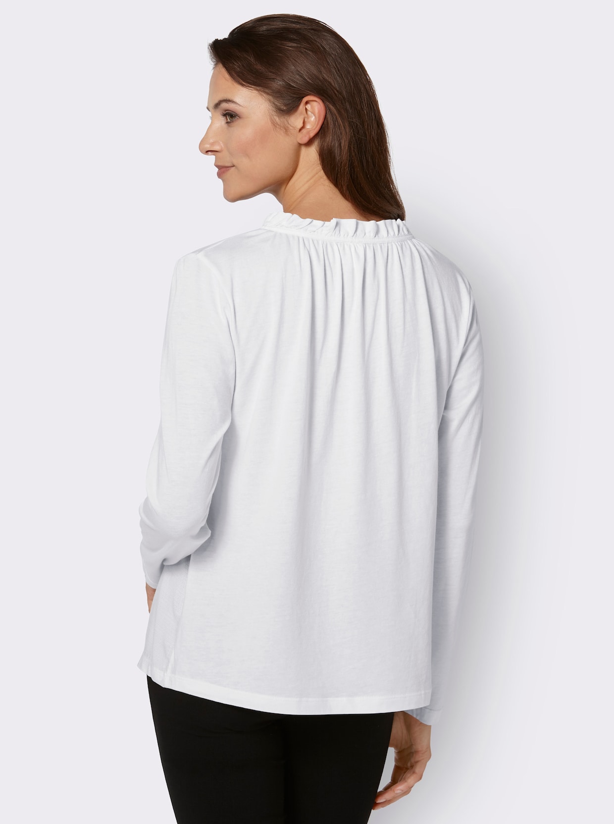 Blúzkové tričko - vlnená biela