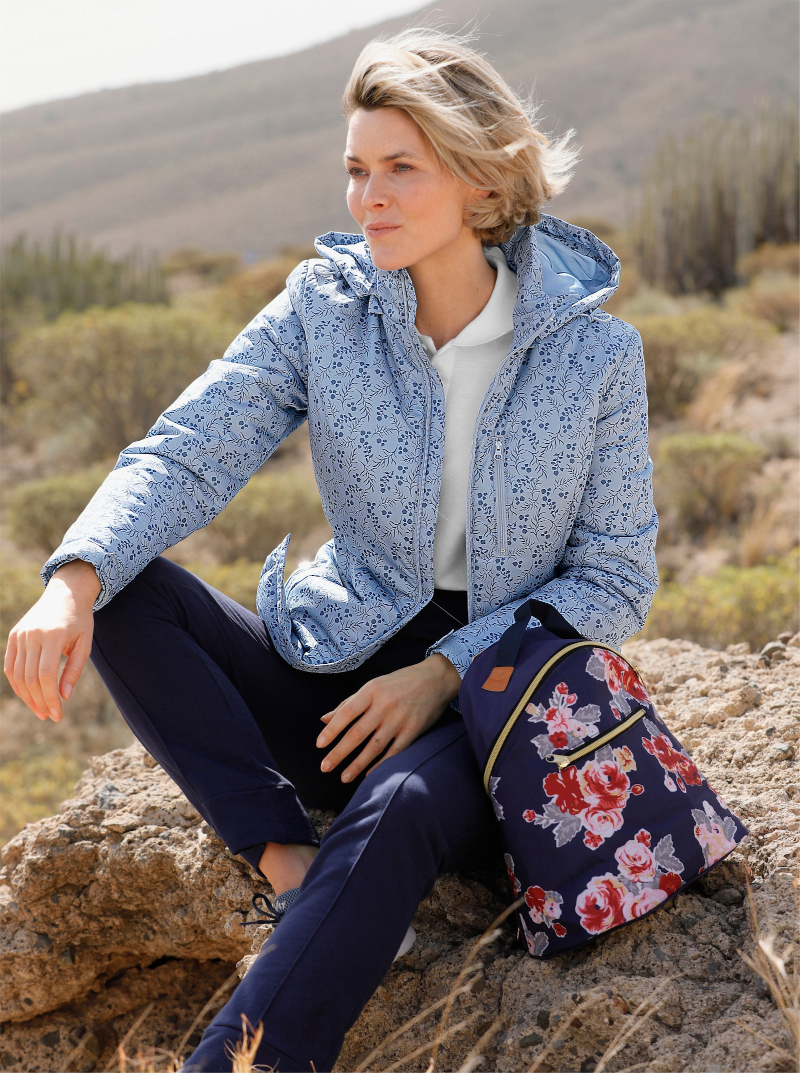 Catamaran Sports Funktionsjacke mit abnehmbarer Kapuze - bleu-rauchblau