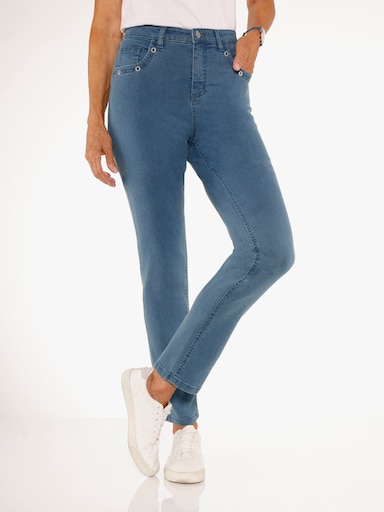 5-Pocket-Jeans mit Ösenverzierung - blue-bleached