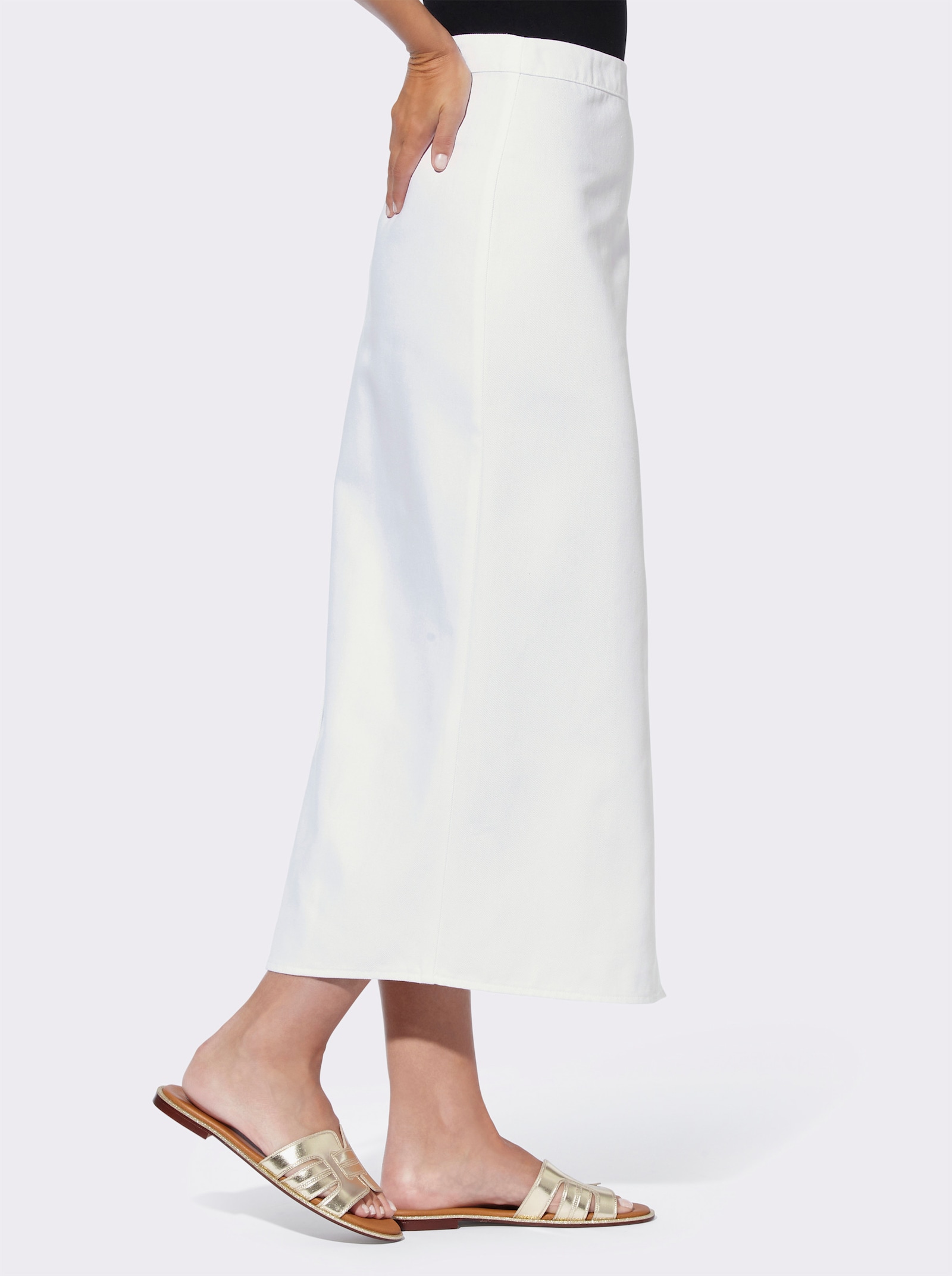 heine Maxirock mit Gehschlitz hinten - weiß