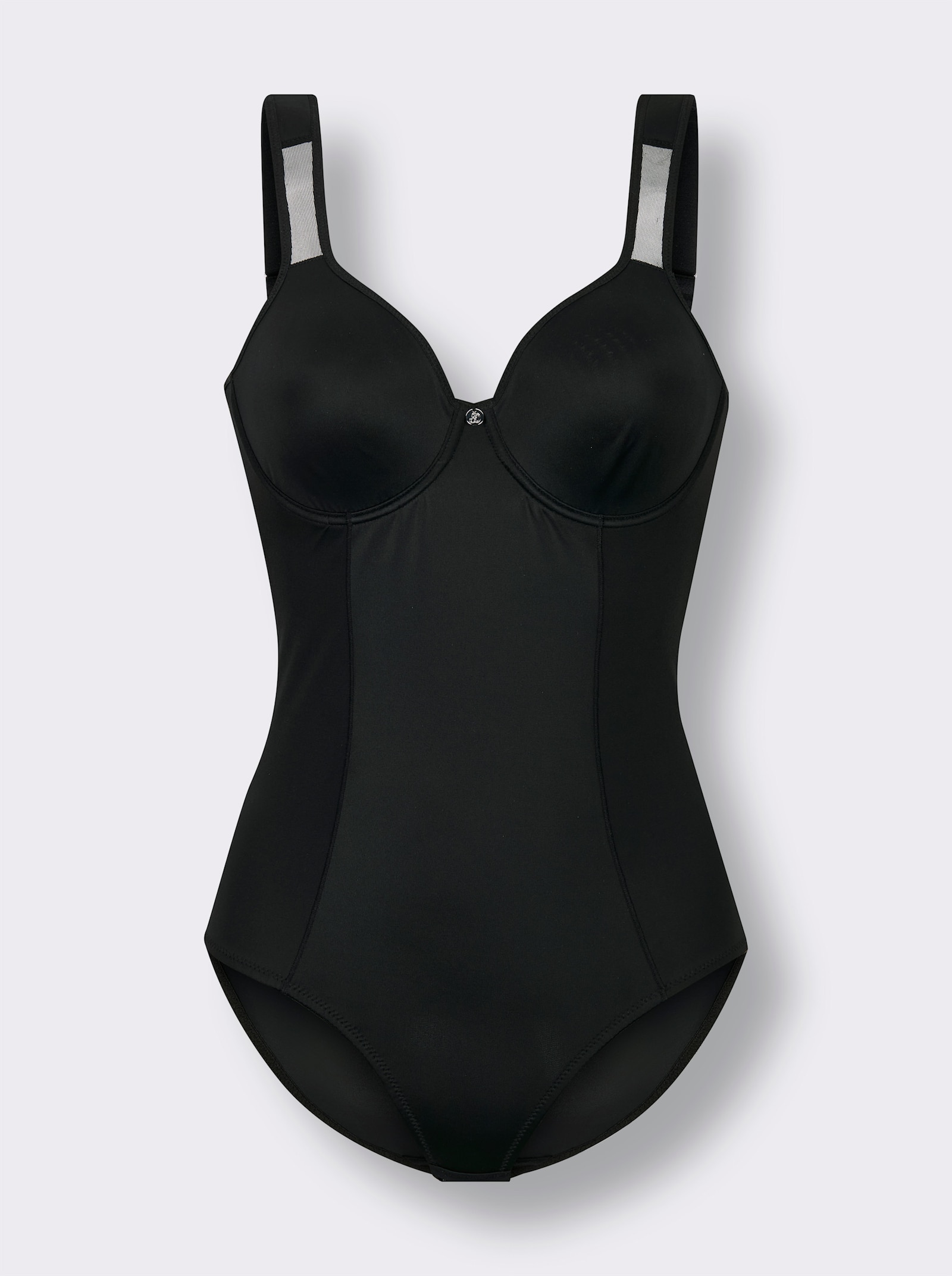 Naturana Body mit Bügel und Spitze - schwarz