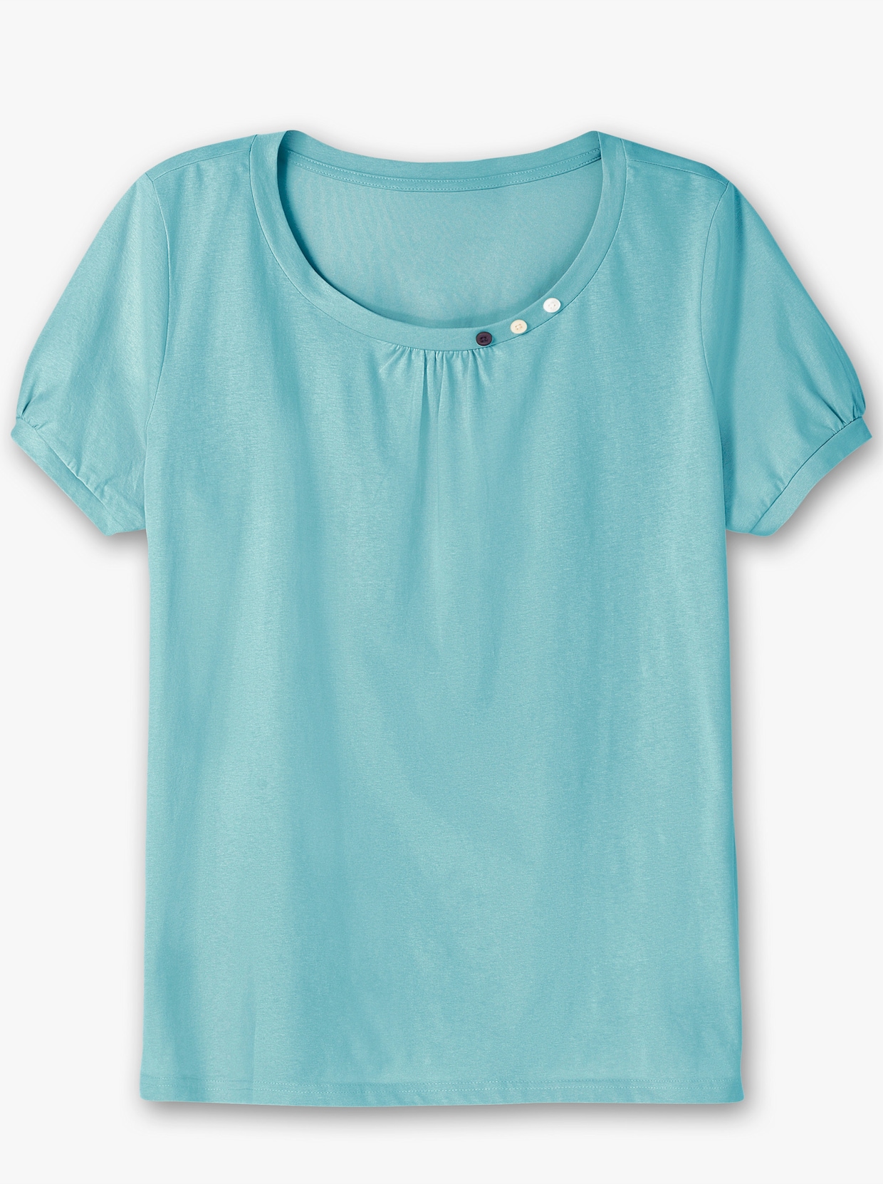 Longshirt mit gerafftem Ausschnitt - ozean