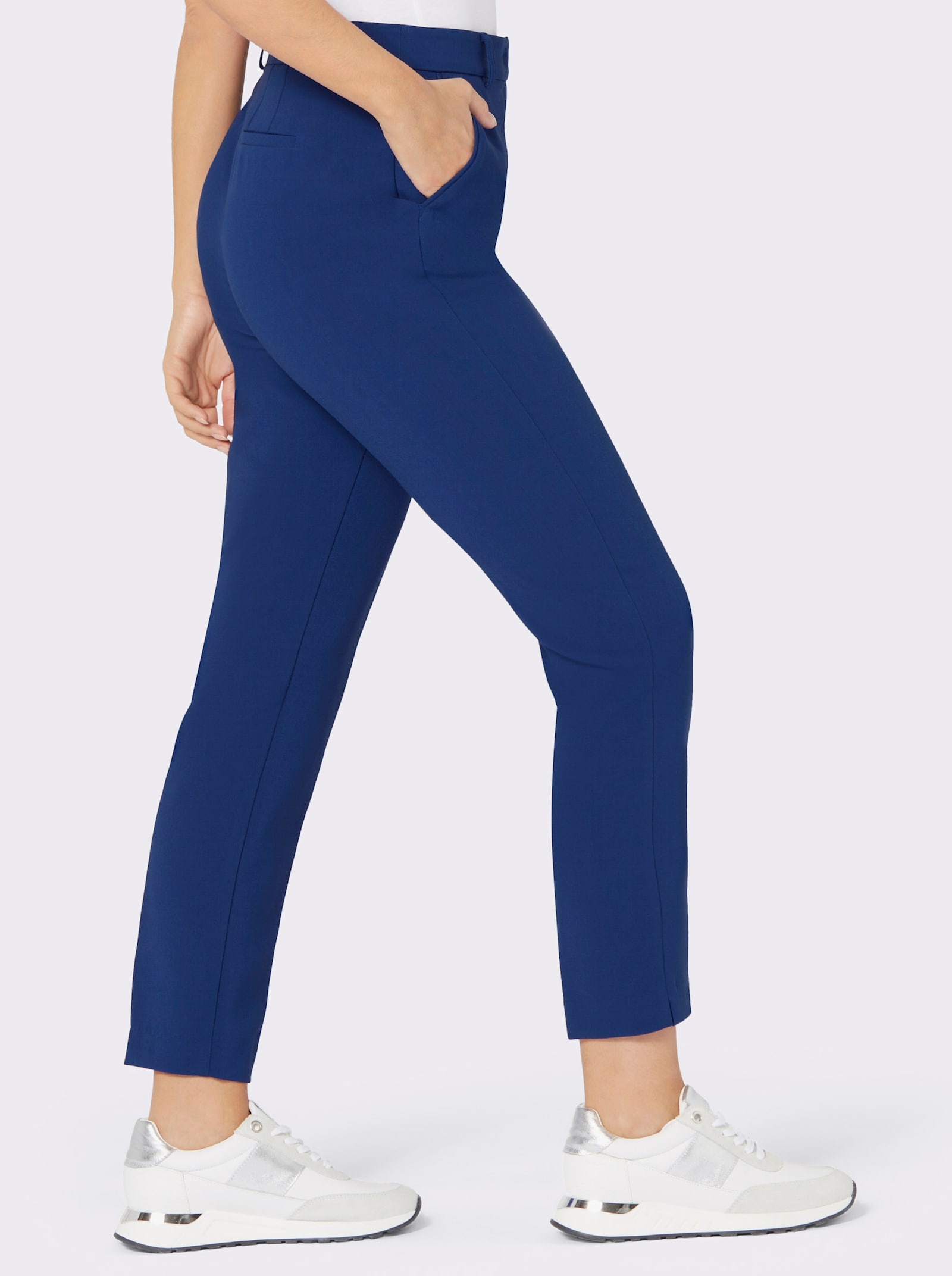 Hose mit Schlitzen am Beinabschluss - royalblau