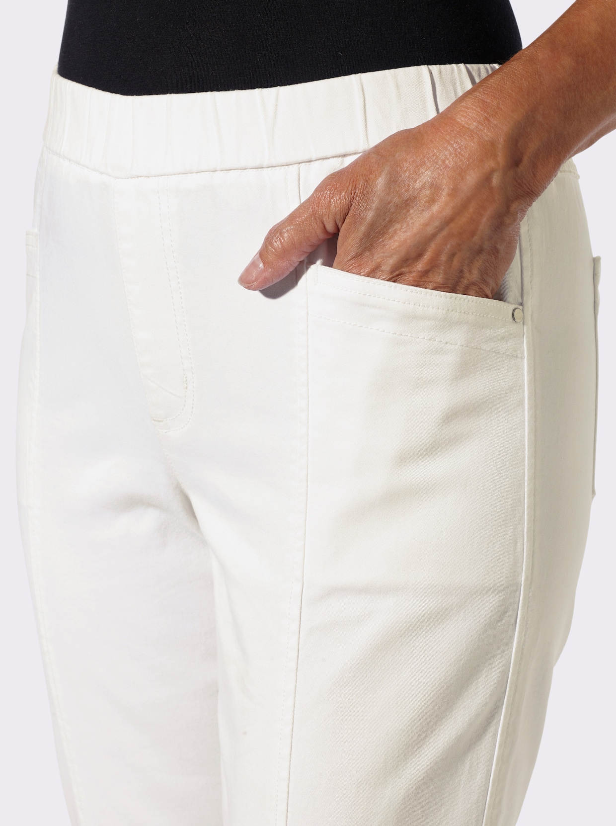 Schlupfjeans mit Stretch-Anteil - weiss