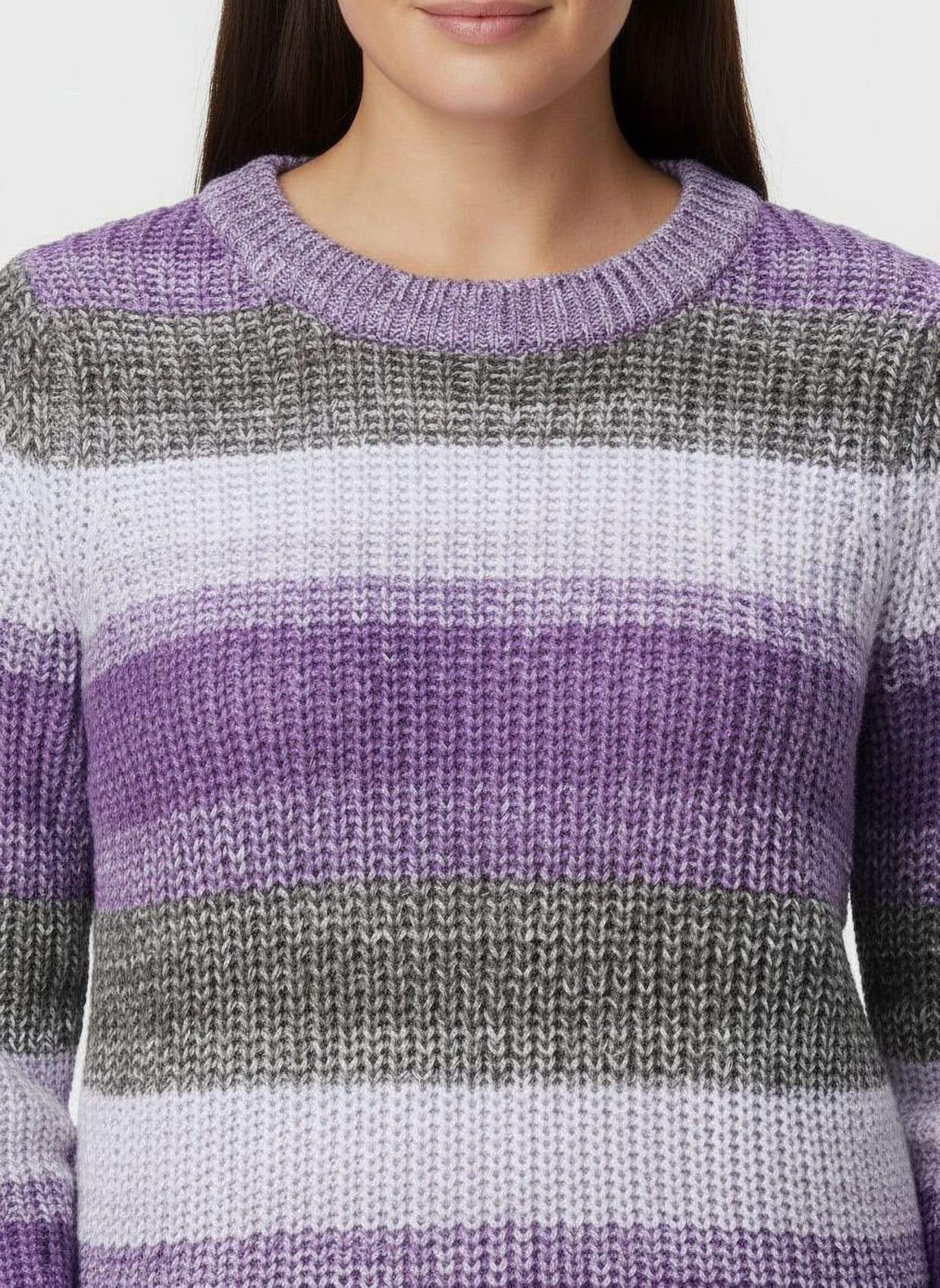 Langarm-Pullover im Farbverlauf - lila-lavendel