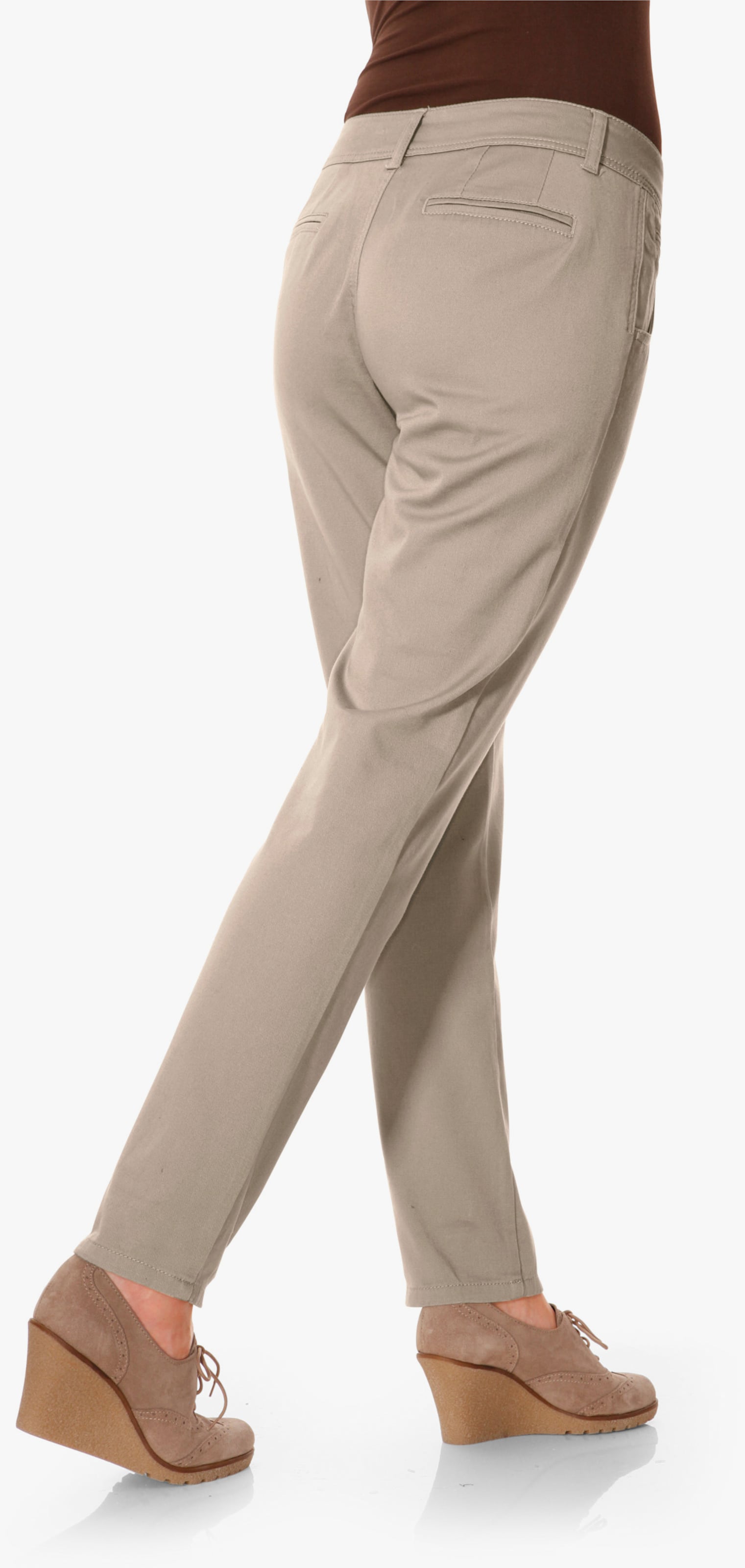 heine Pantalon chino, coupe carotte - sable