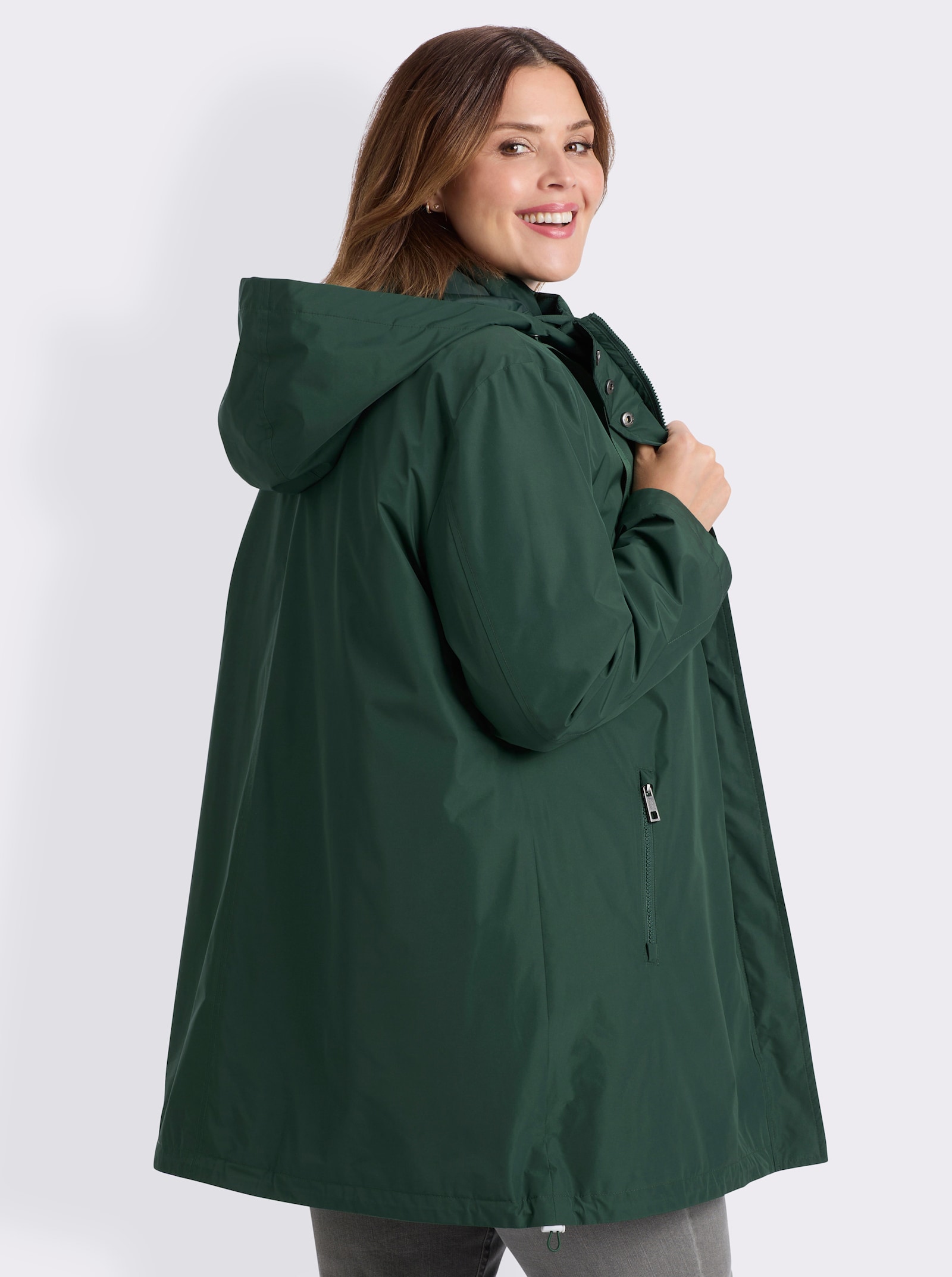 sheego 3-in-1-Funktionsjacke als Jacke oder Weste tragbar - moos