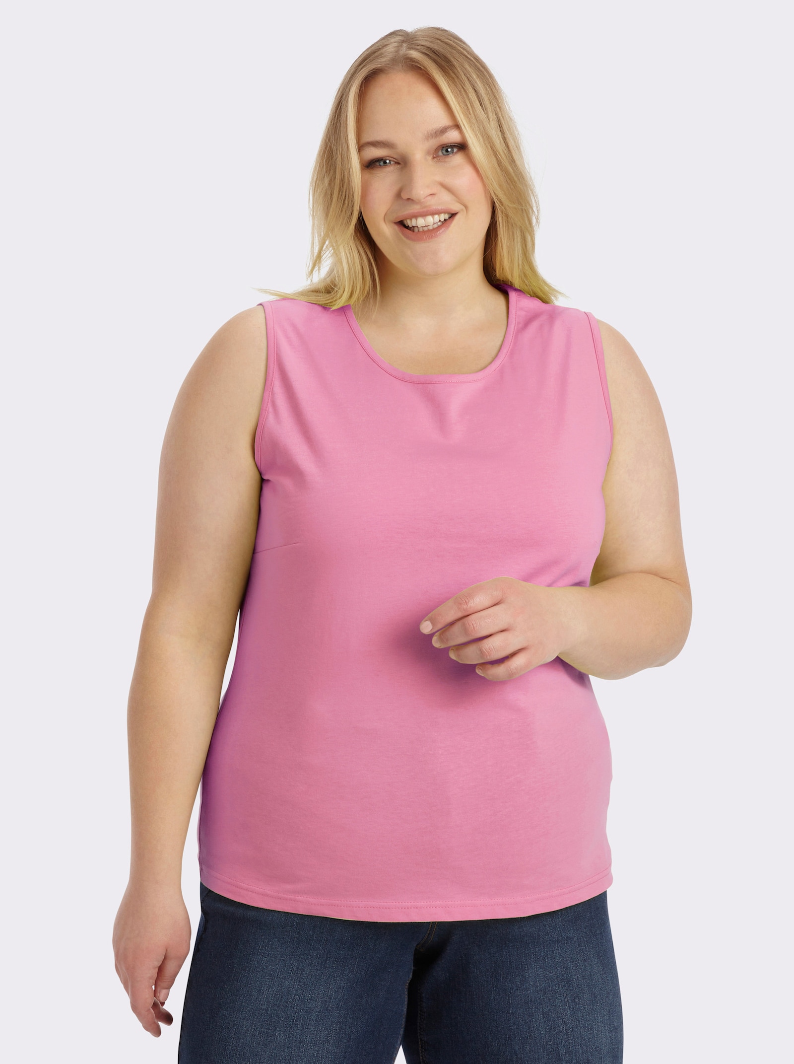 Trägertop mit Rundhals-Ausschnitt - pink
