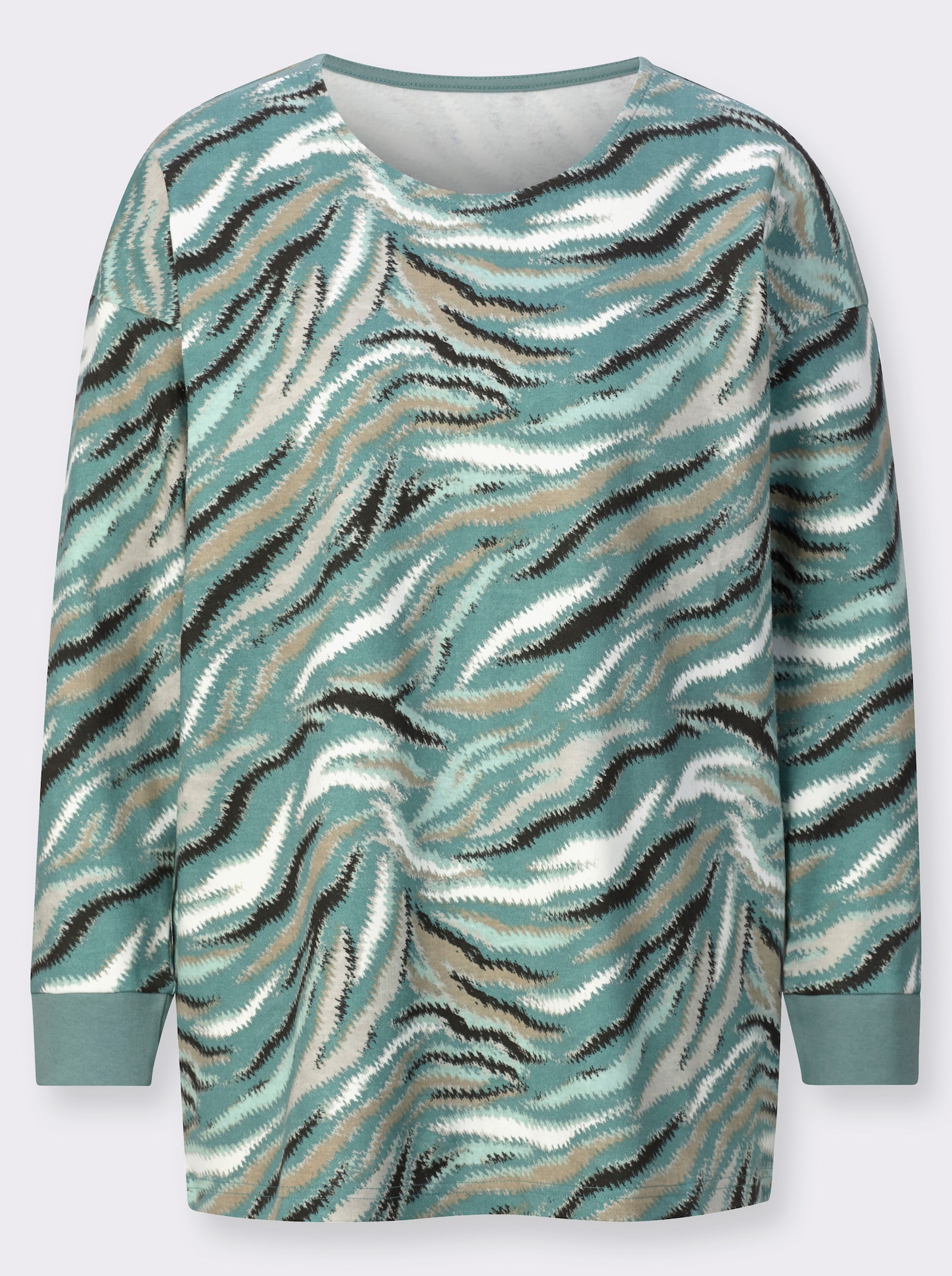 Sweatshirt mit Glitzersteinchen - jade-graphit-bedruckt