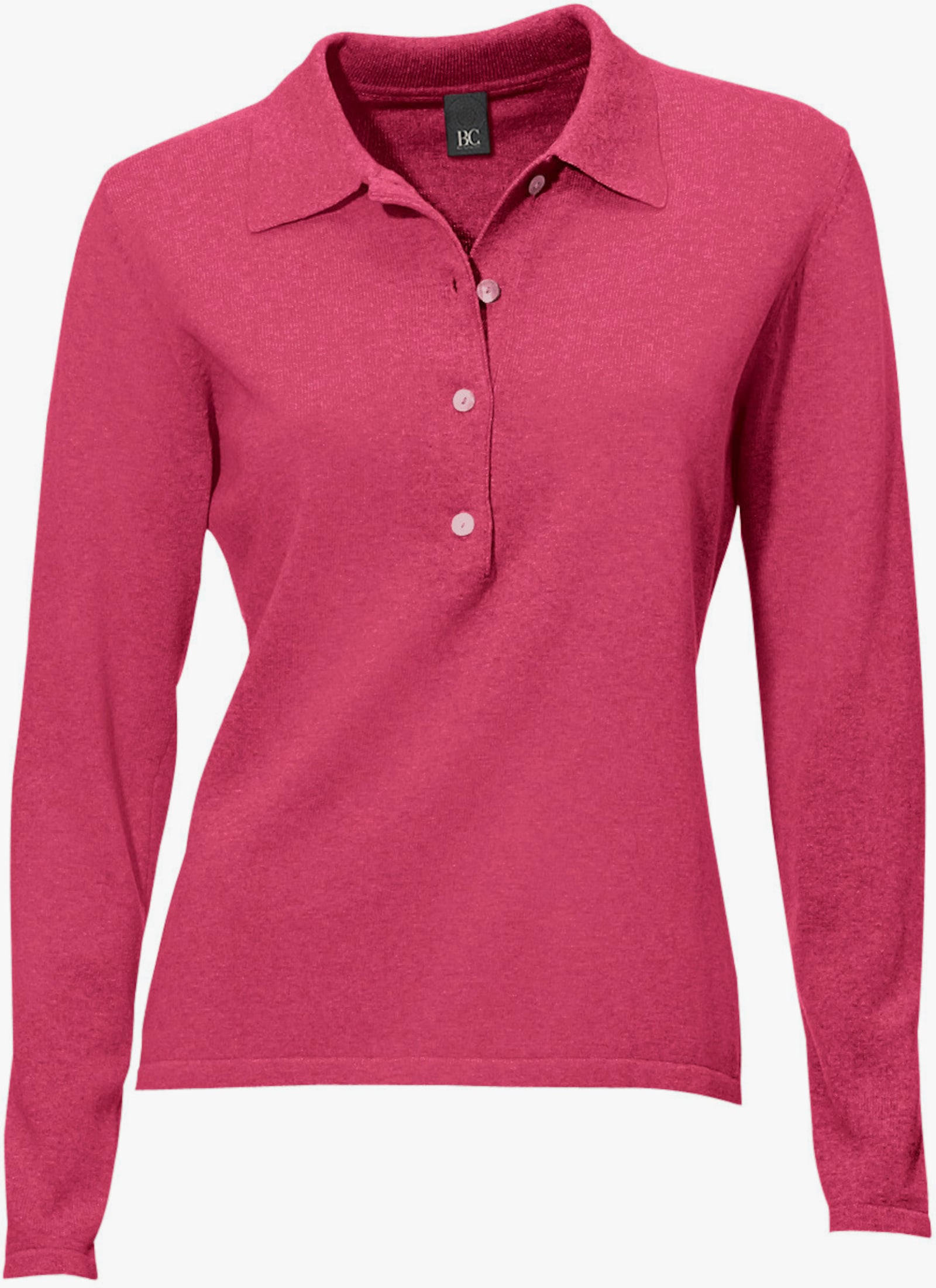 heine Polopullover mit Knopfleiste - pink