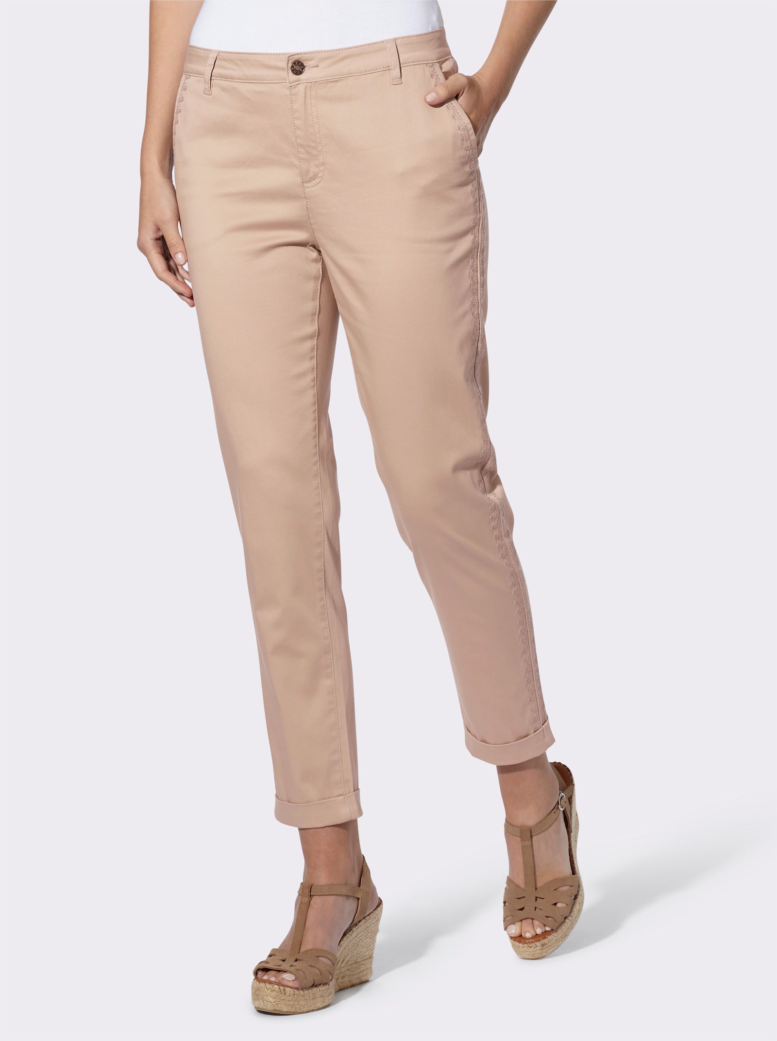 heine Pantalon chino avec coutures décoratives - beige